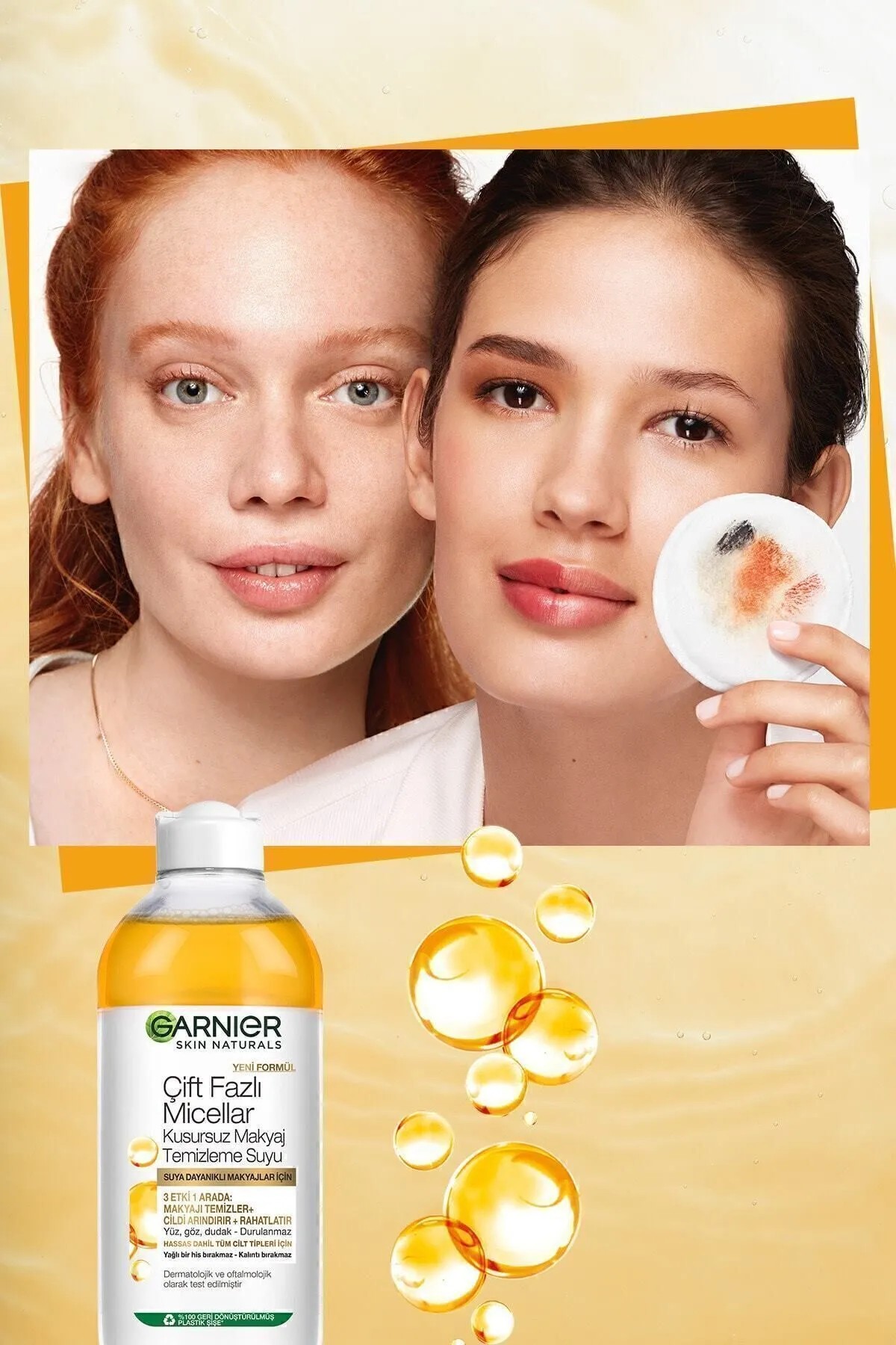 GARNIER CİFT FAZLI MİCCELLAR MAKYAJ TEMİZLEME SUYU