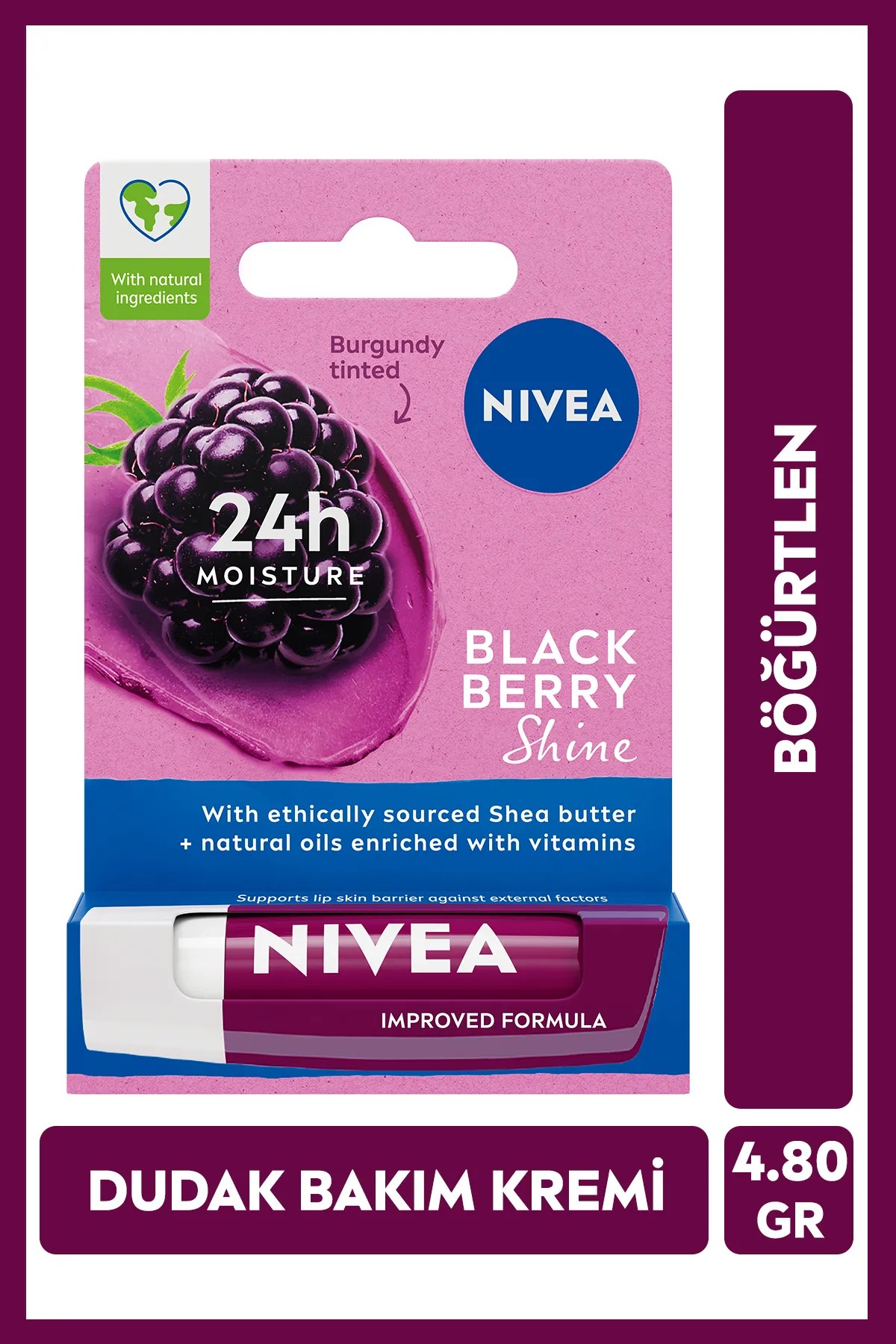NIVEA BLACK BERRY SHİNE DUDAK BAKIM KREMİ