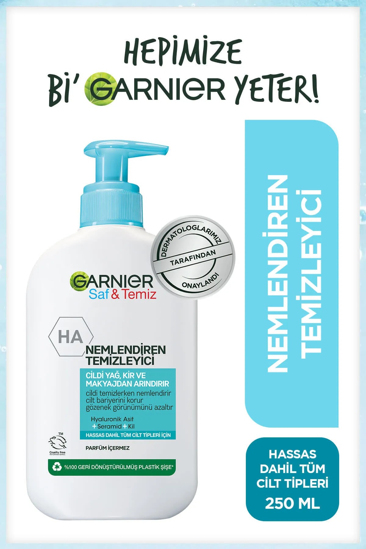 GARNIER SAF & TAEMİZ NEMLENDİREN TEMİZLEYCİ 250ML