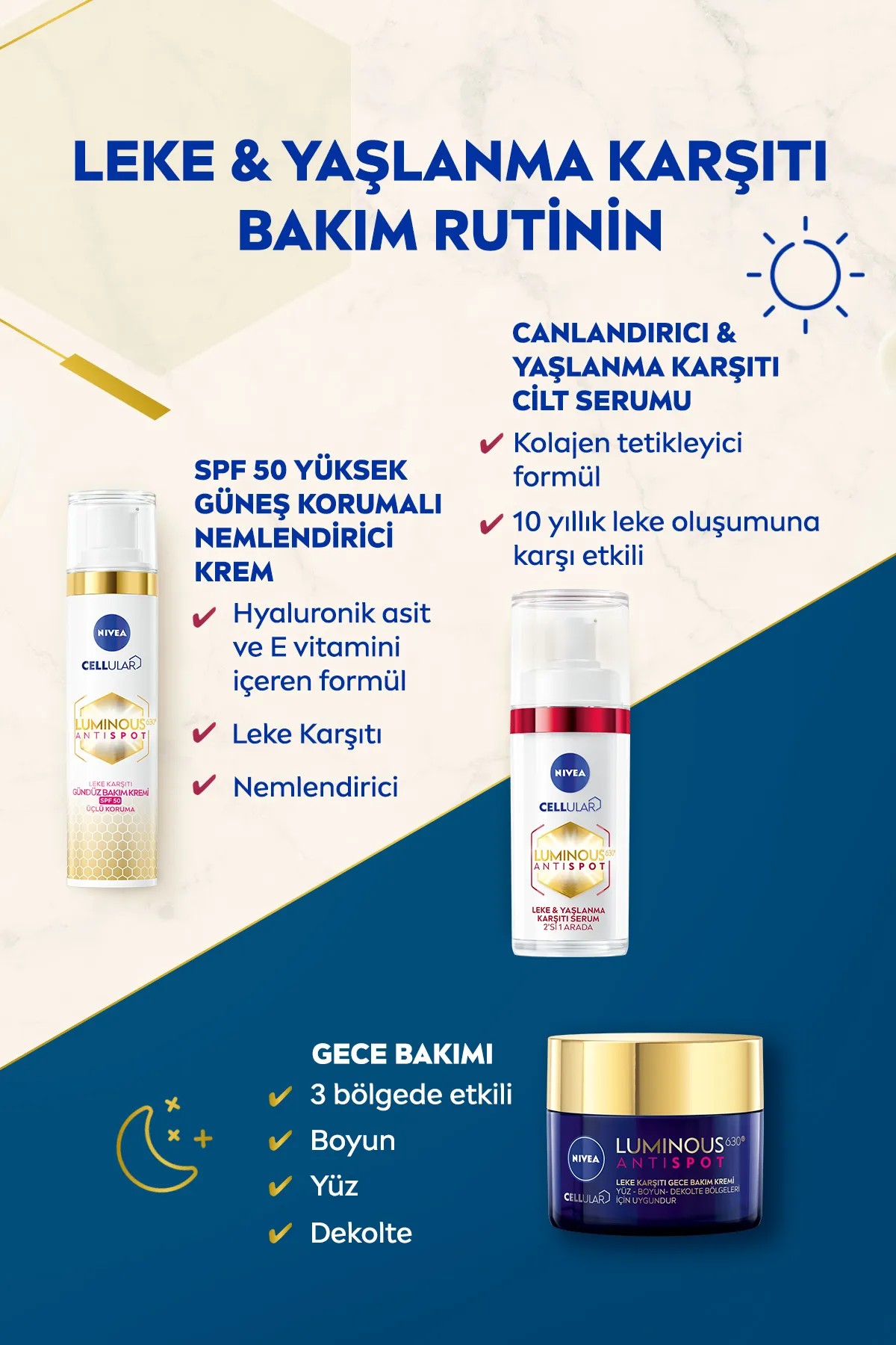 NİVEA CELLUAR LEKE YAŞLANMA KARŞITI SERUM