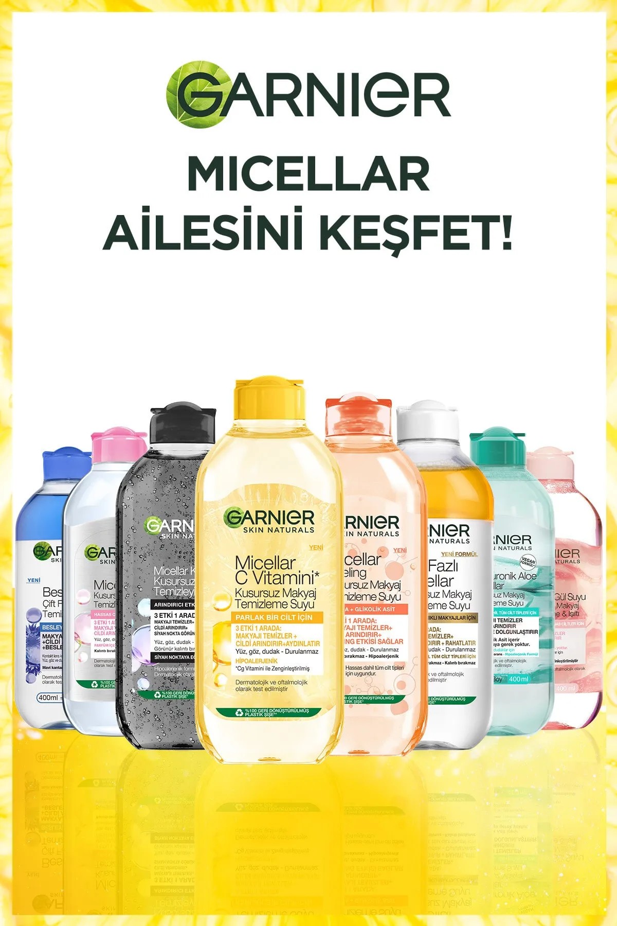GARNIER MİCCELLAR C VİTAMİNİ KUSURSUZ MAKYAJ TEMİZLEME SUYU