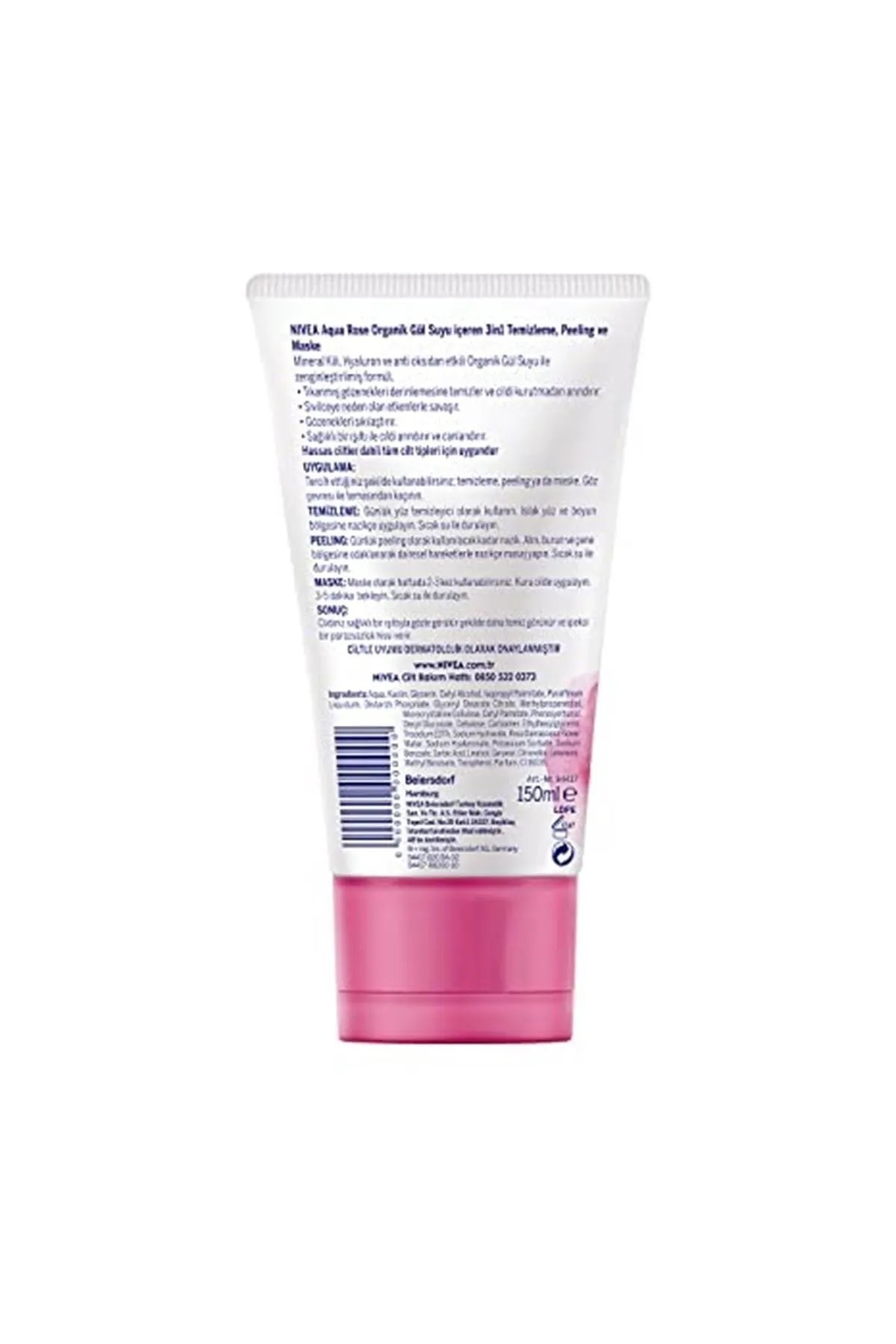 NIVEA AQUA ROSE 3 IN 1 TEMİZLEME PEELİNG MASKE