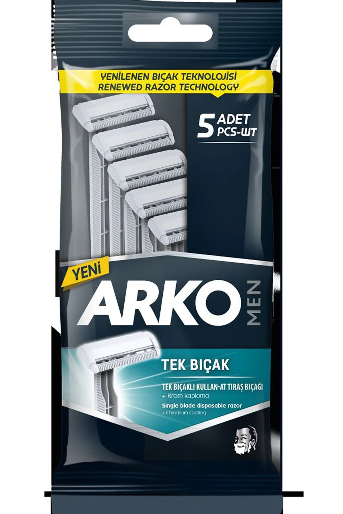 ARKO MEN TEK BIÇAK 5Lİ TIRAŞ BIÇAĞI