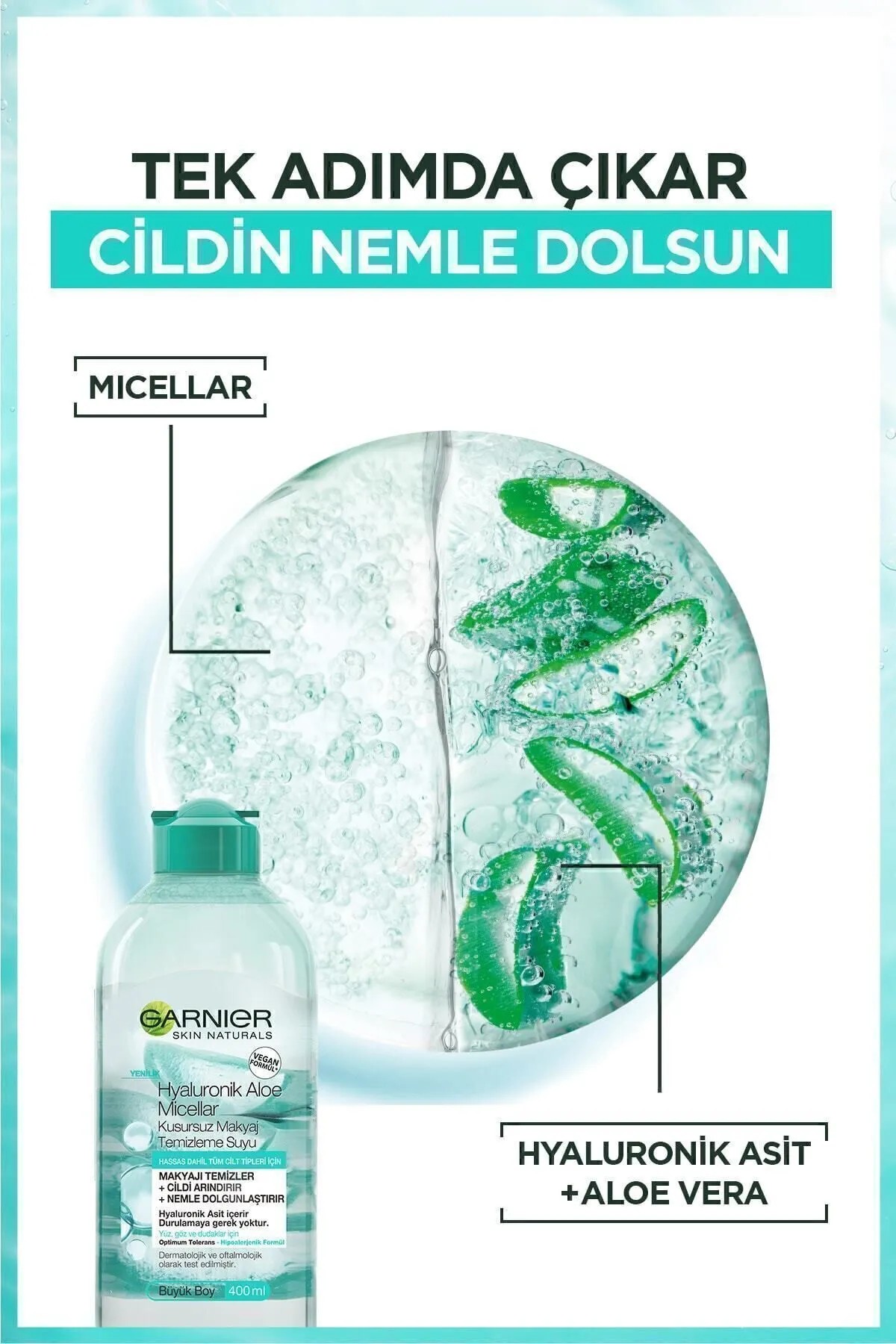 GARNIER HYALURONİK ALOE MİCELLAR KUSURSUZ MAKYAJ TEMİZLEME SUYU