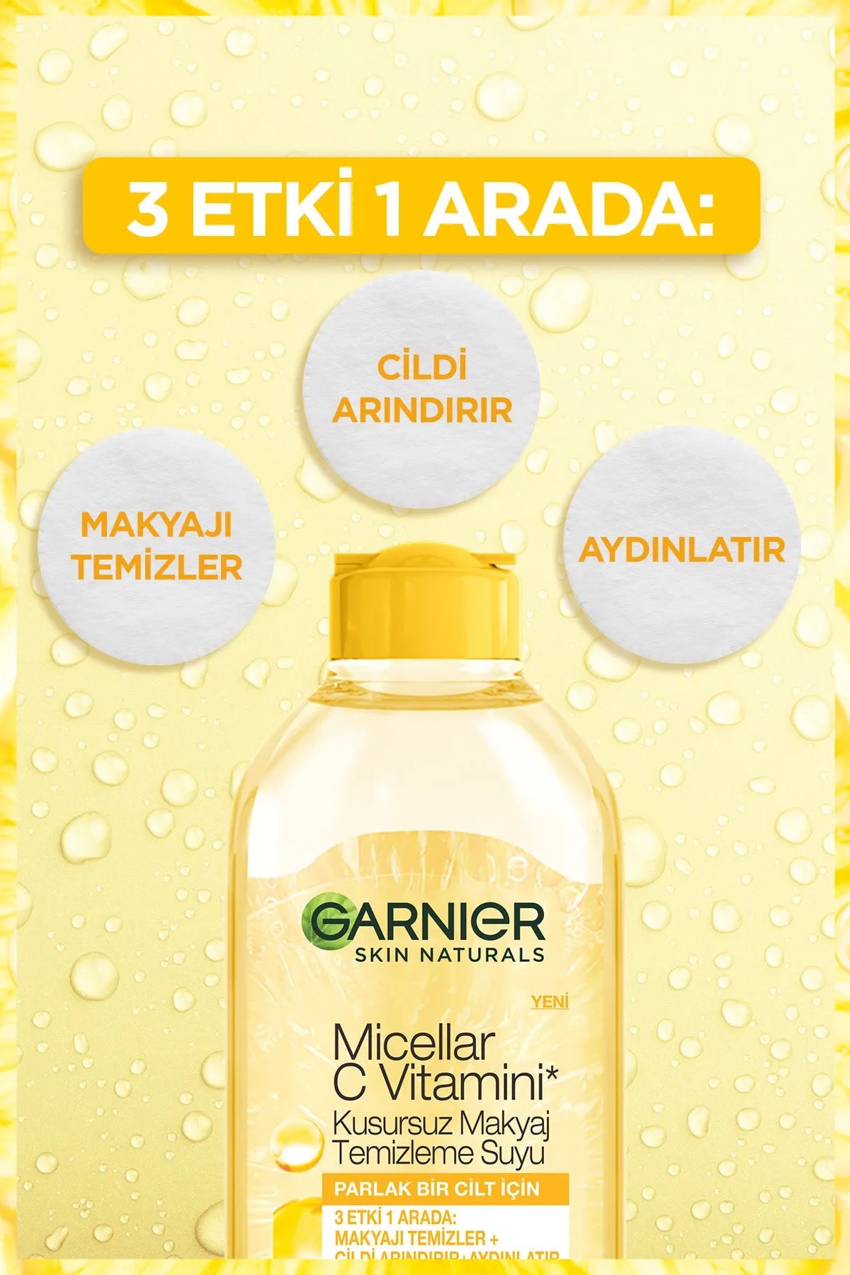 GARNIER MİCCELLAR C VİTAMİNİ KUSURSUZ MAKYAJ TEMİZLEME SUYU