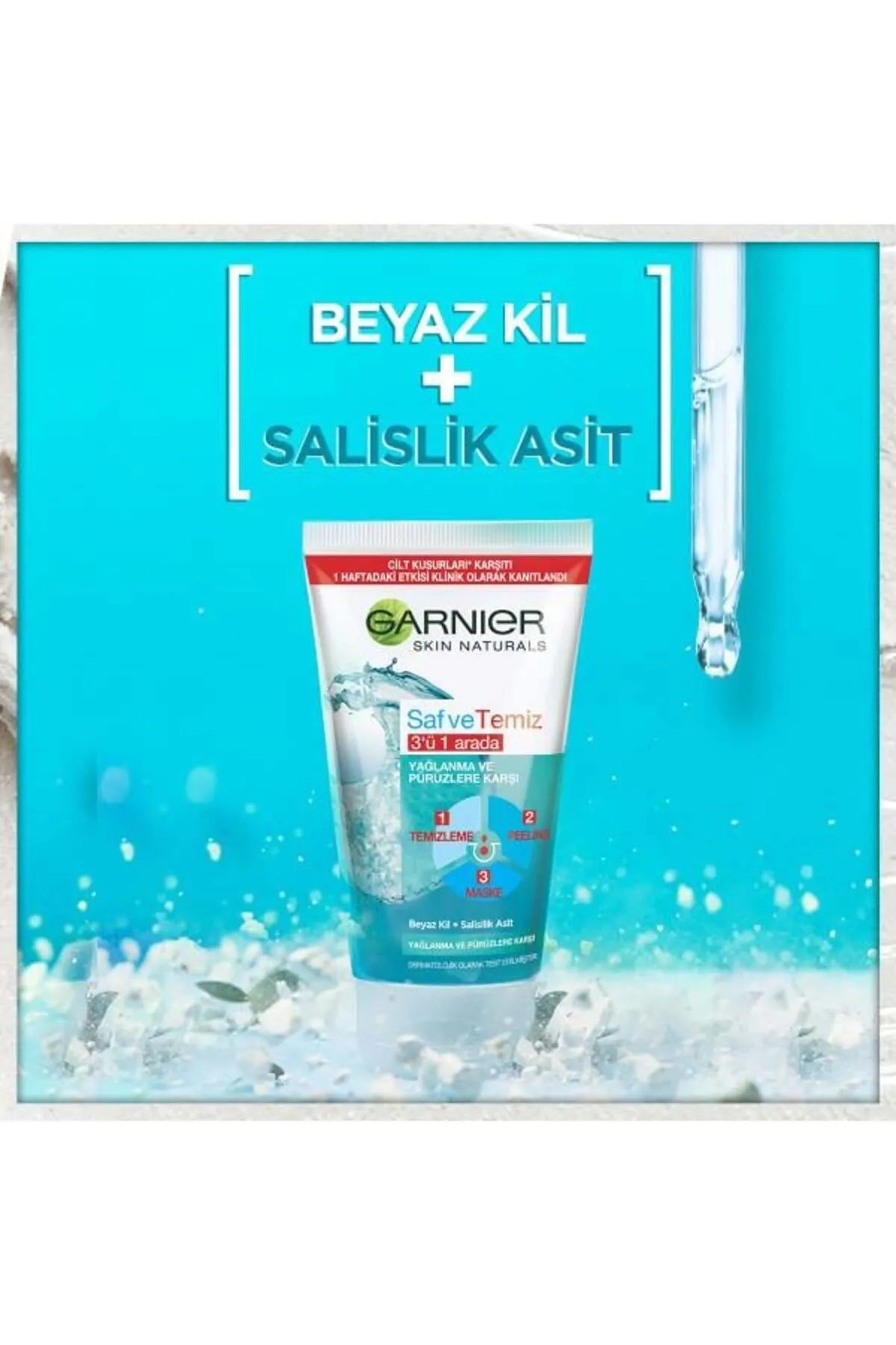 GARNIER SAF TEMİZ 3Ü1 ARADA TEMİZLEME PEELİNG MASKE