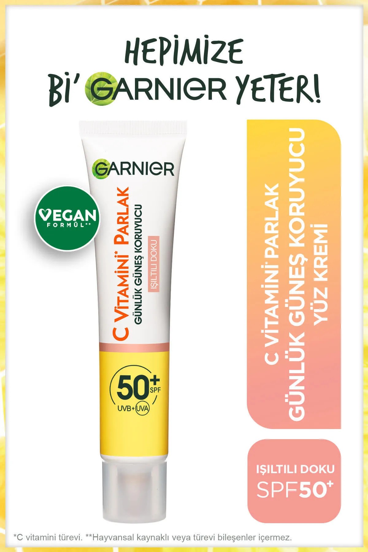 GARINER C VİTAMİNİ PARLAK GÜNEŞ KORUYUCU SPF50