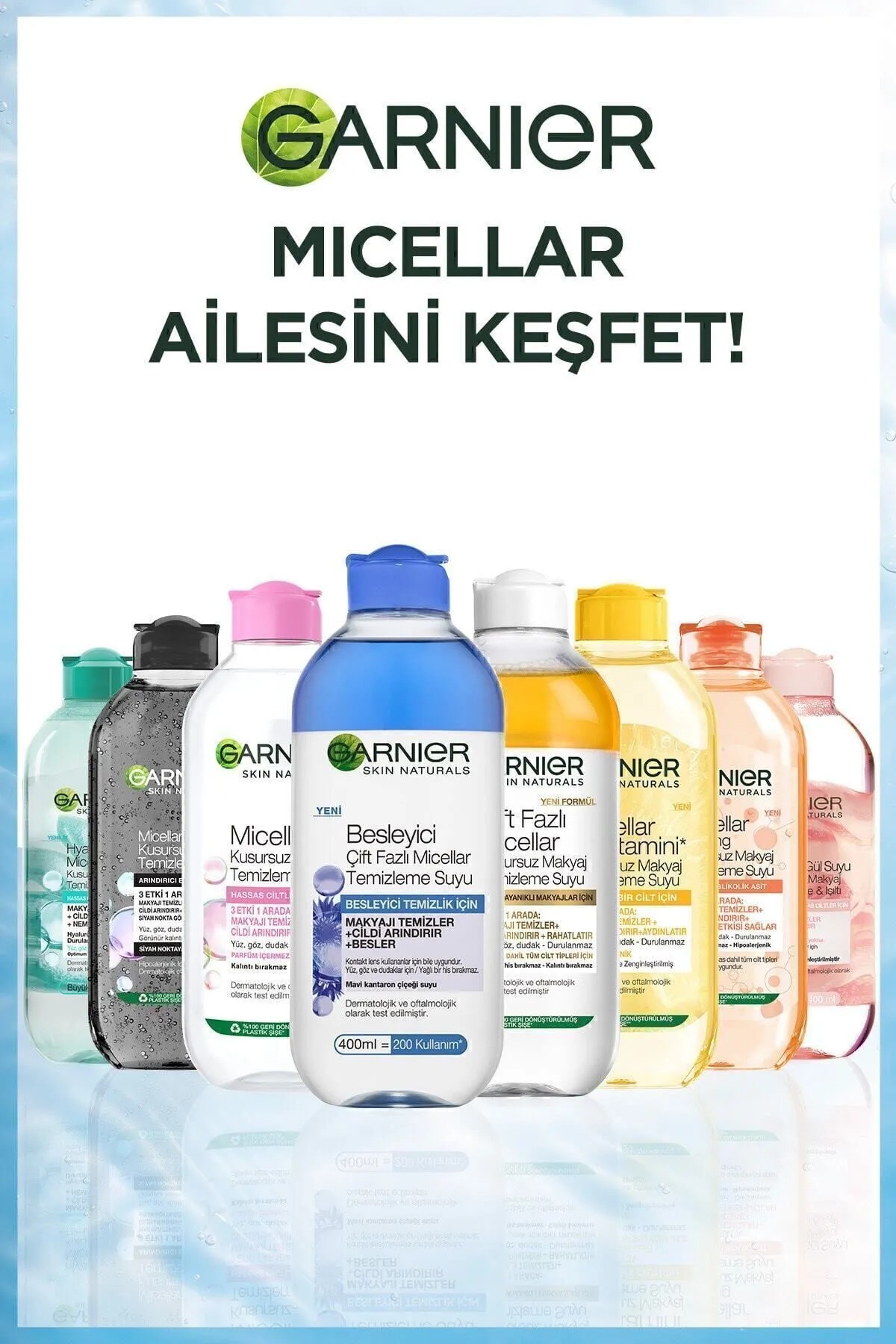 GARNIER BESLEYCİ ÇİFT FAZLI MİCELLAR TEMİZLEME SUYU