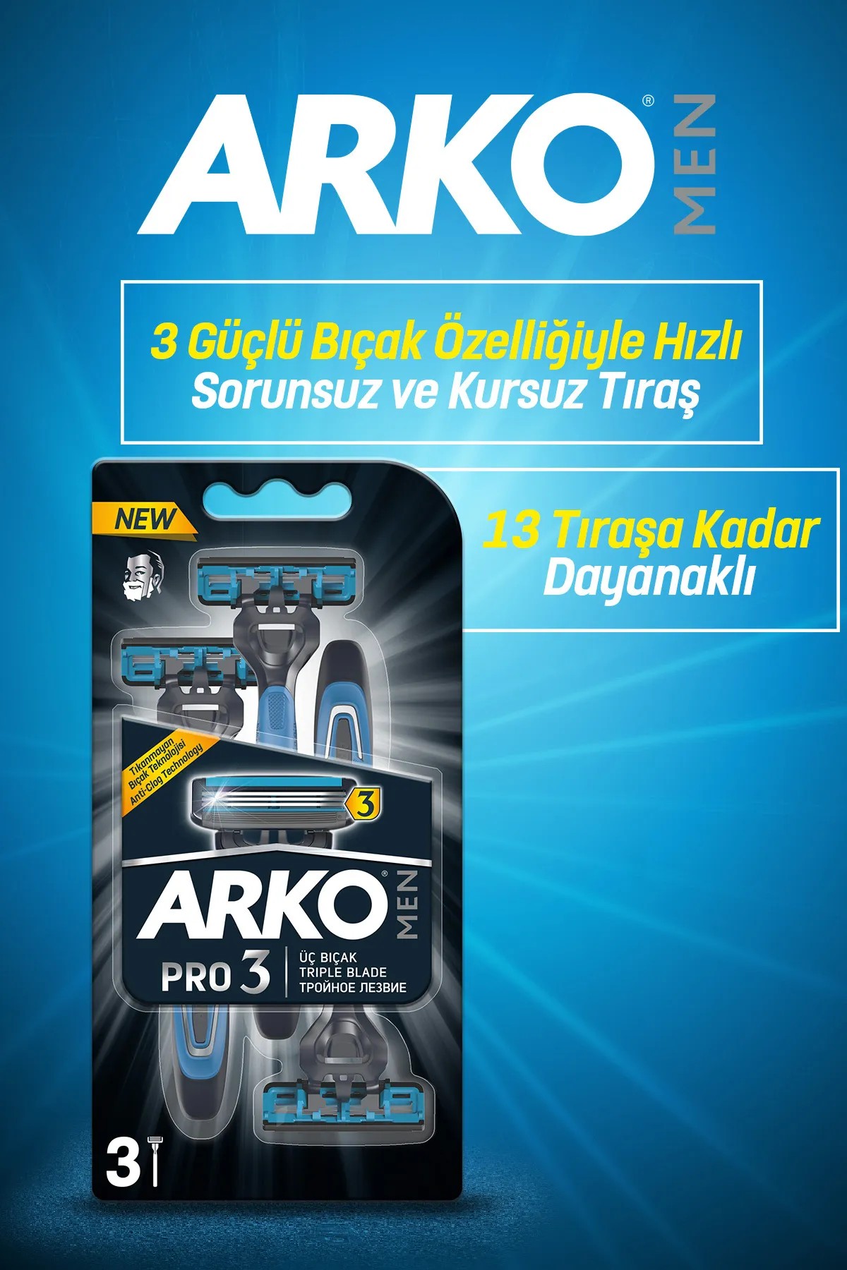 ARKO MEN 3 BIÇAK TIRAŞ BIÇAĞI