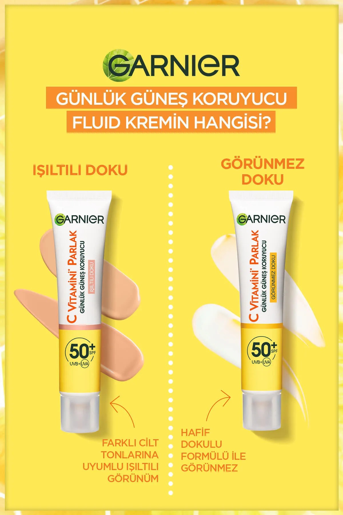 GARINER C VİTAMİNİ PARLAK GÜNEŞ KORUYUCU SPF50