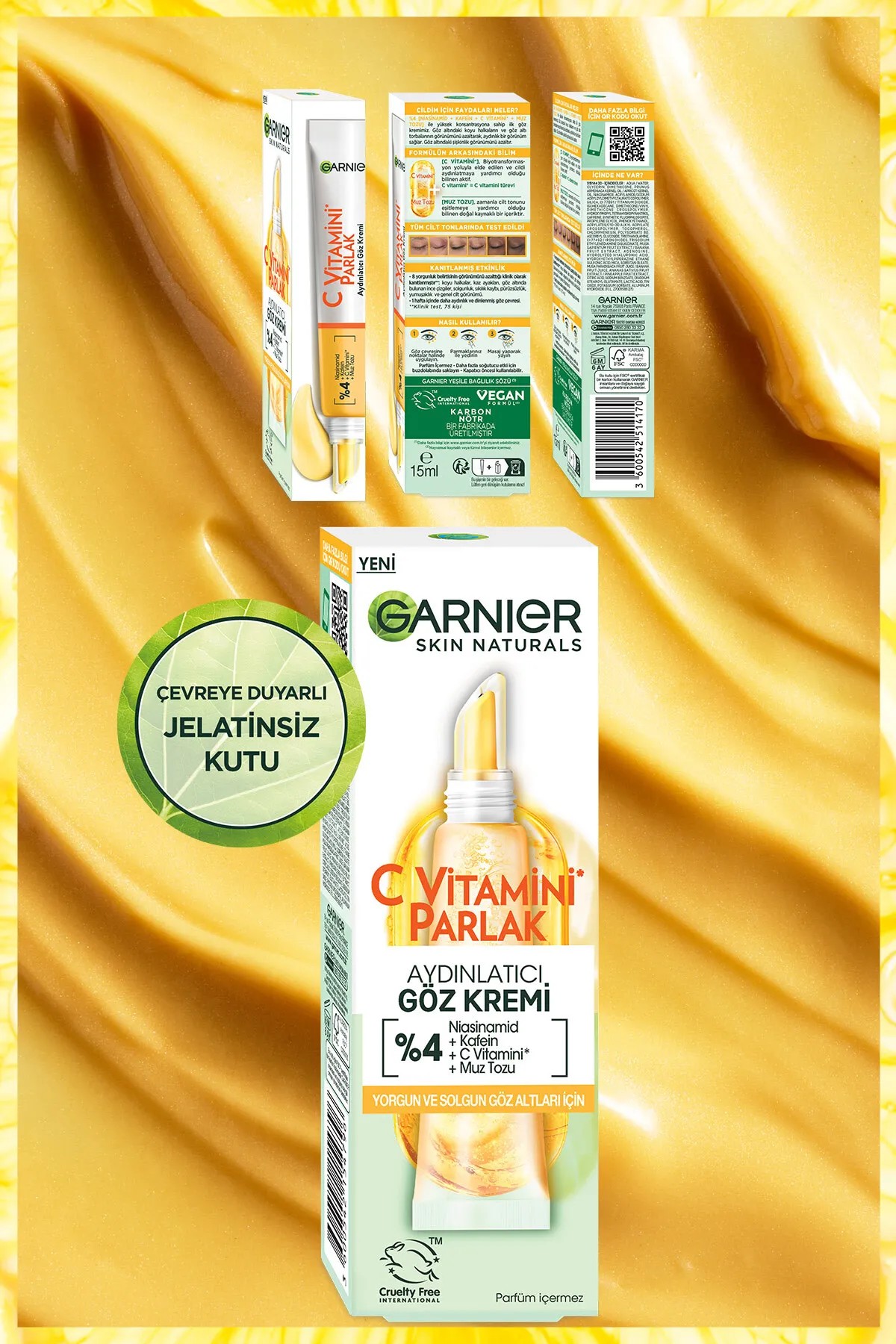 GARNİER C VİTAMİNİ PARLAK AYDINLATICI GÖZ KREMİ