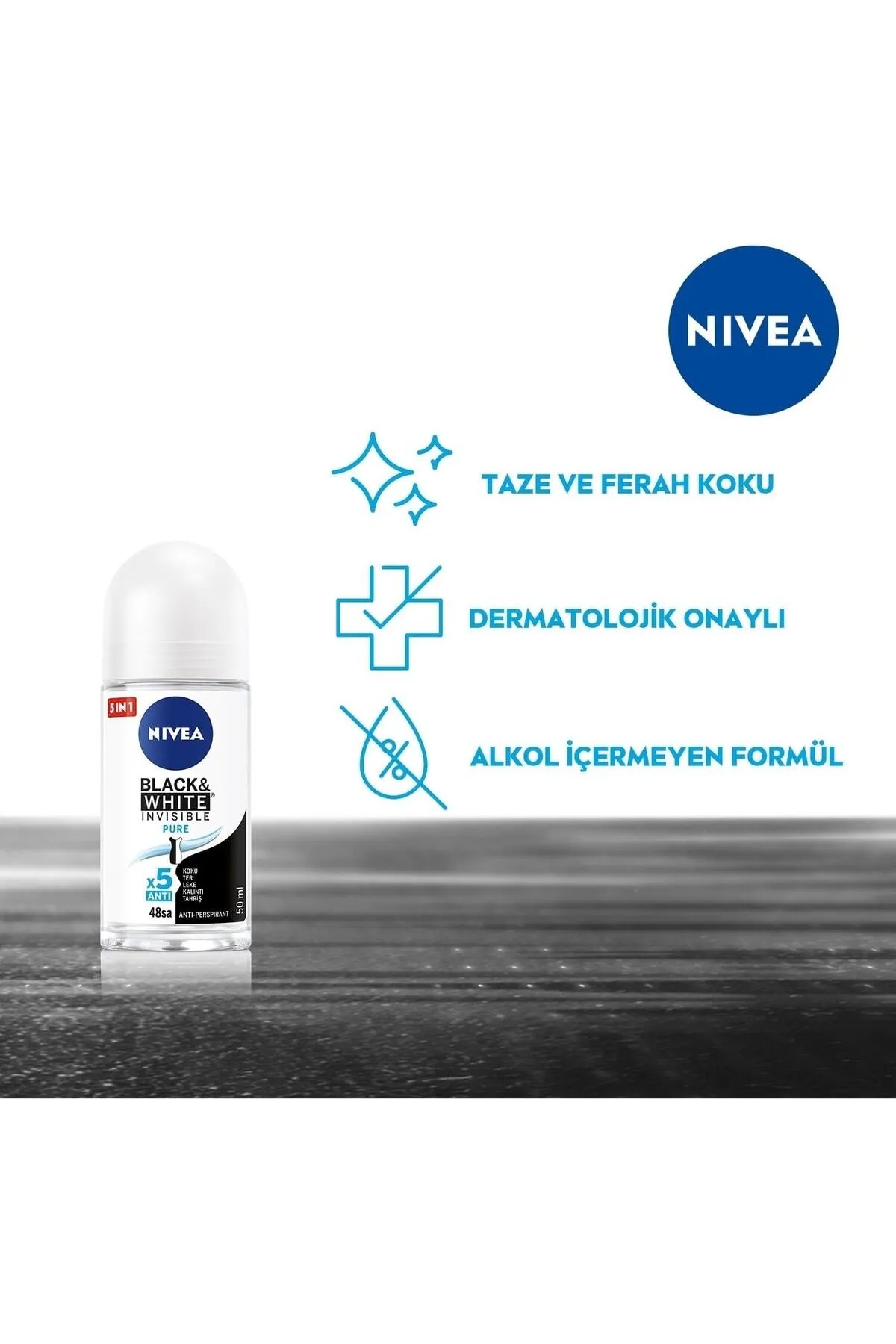 NIVEA BLACK & WHITE INVISIBLE PURE ROLL ON