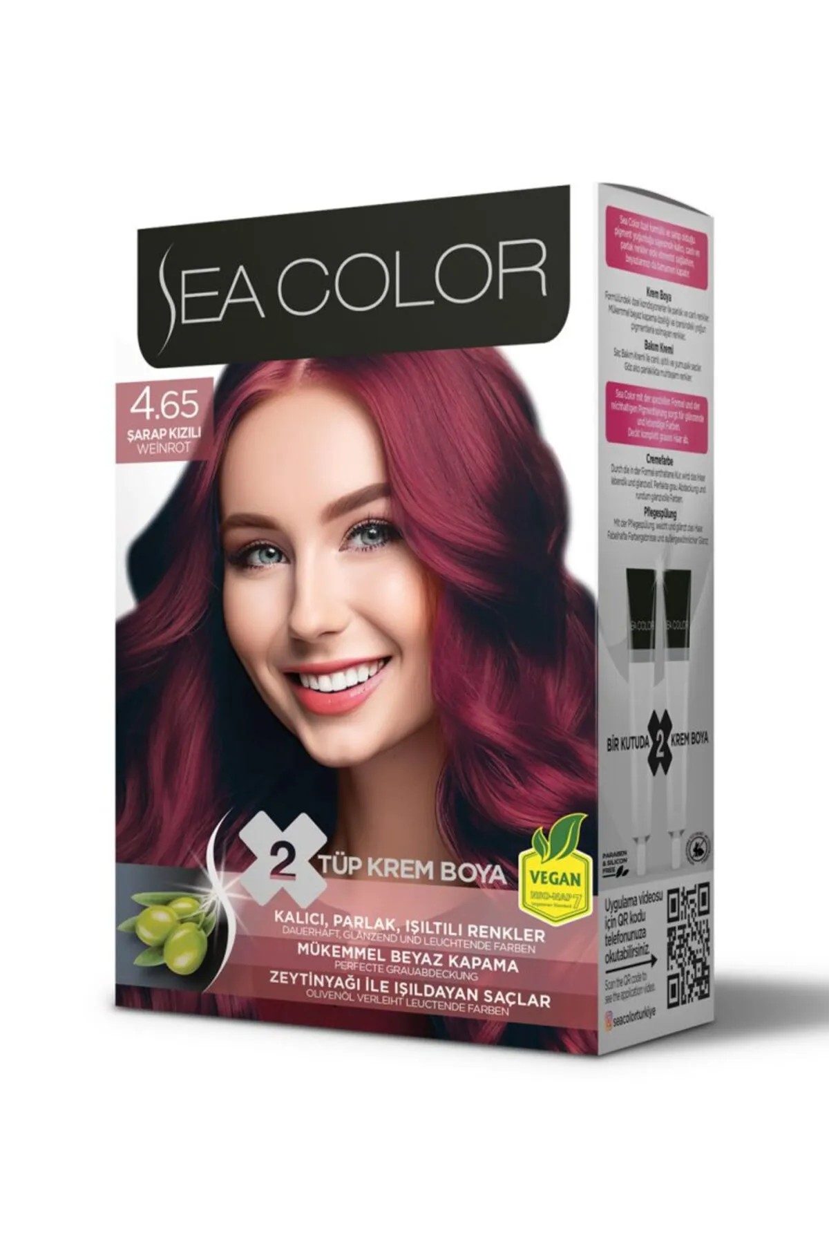 SEA COLOR 4.65 ŞARAP KIZILI SAÇ BOYASI