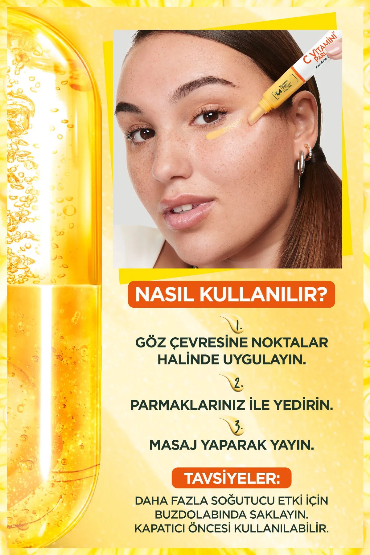 GARNİER C VİTAMİNİ PARLAK AYDINLATICI GÖZ KREMİ