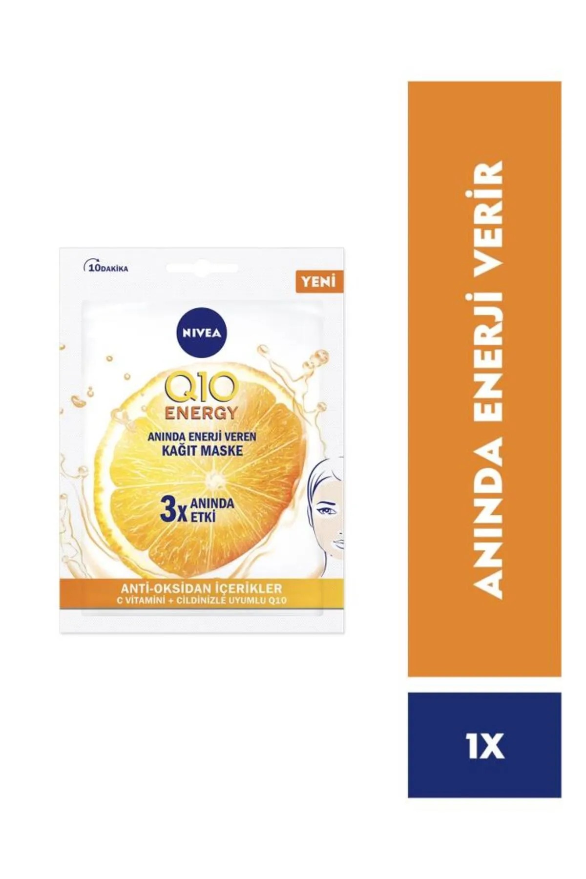 NIVEA Q10 ENERGY  ANINDA ENERJİ VEREN KAĞIT MASKE