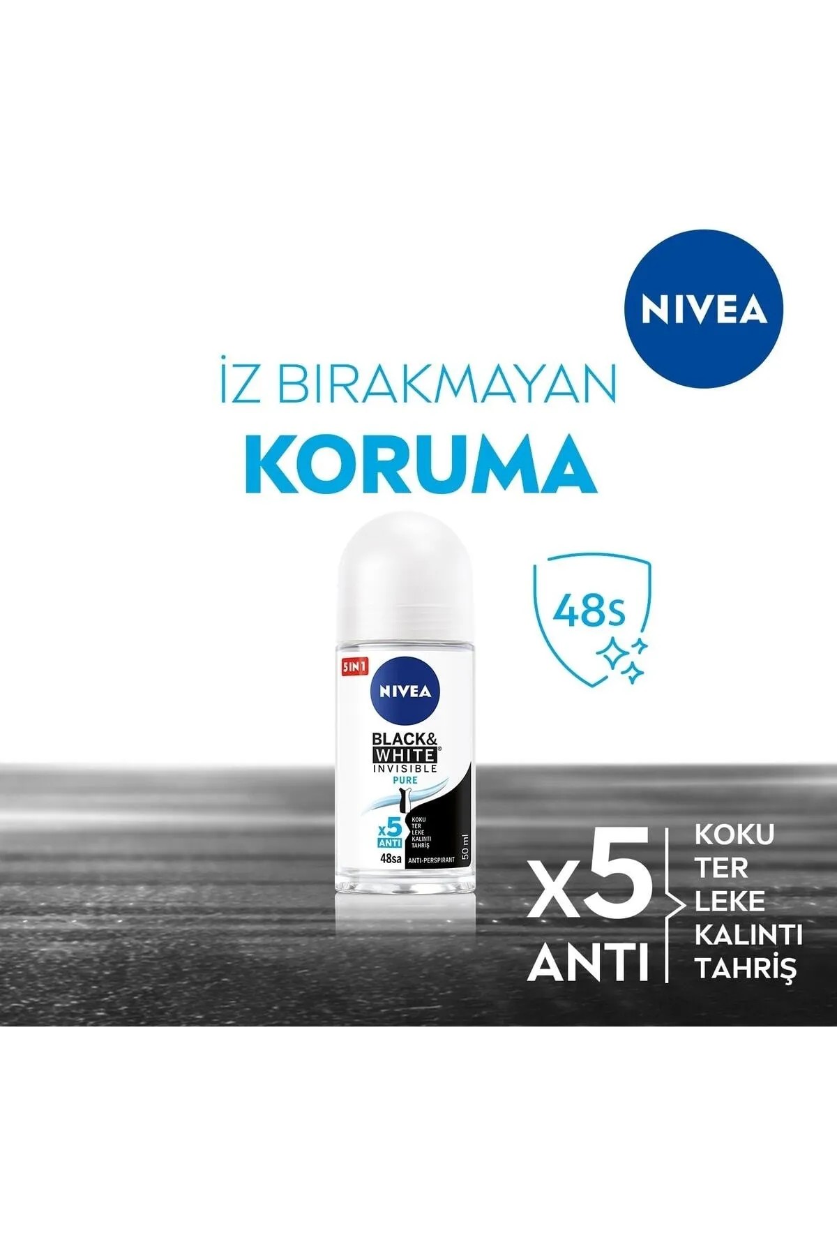 NIVEA BLACK & WHITE INVISIBLE PURE ROLL ON