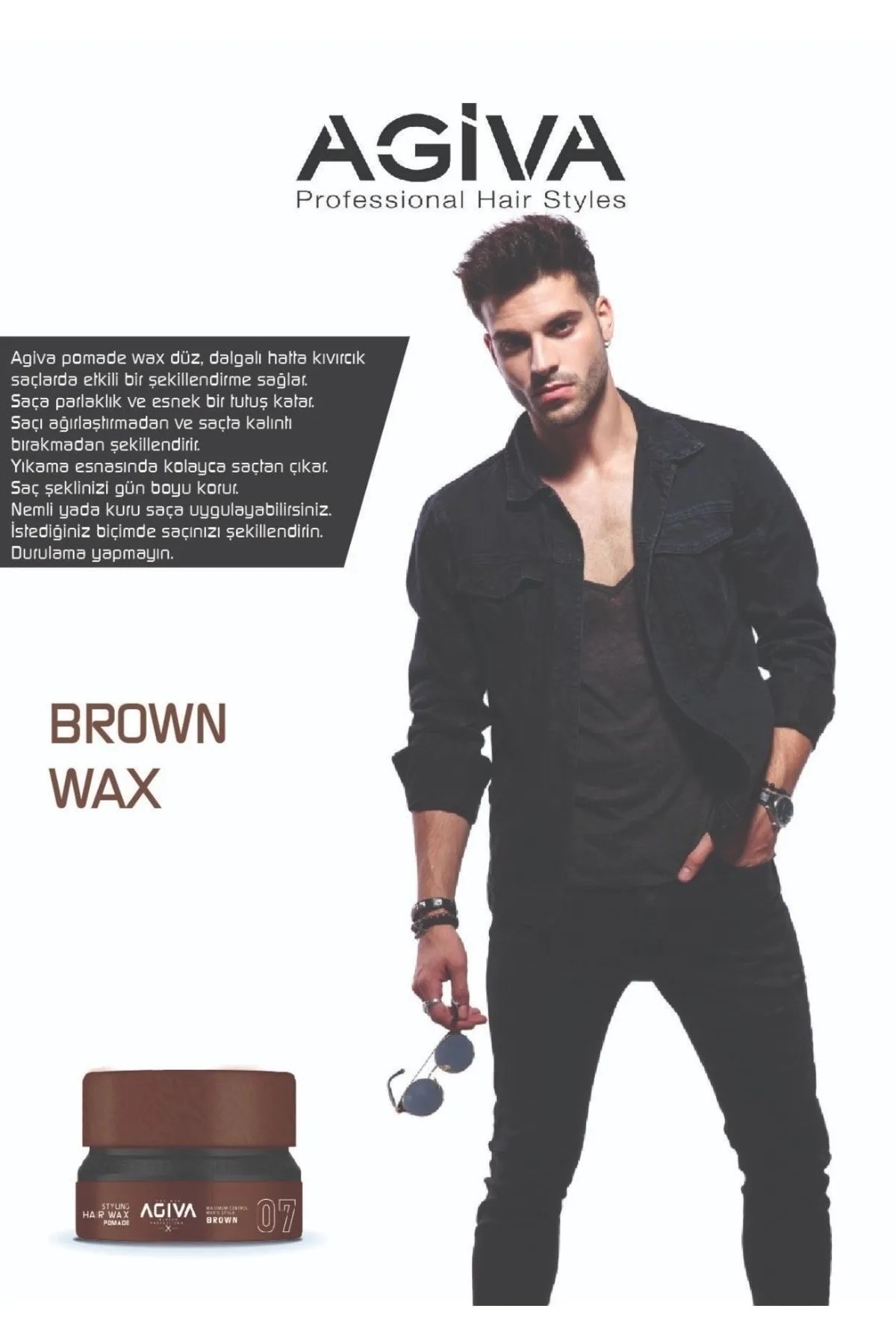 AGIVA HAİR  STYLING  AQUA WAX POMADE 07 KAHVERENGİ