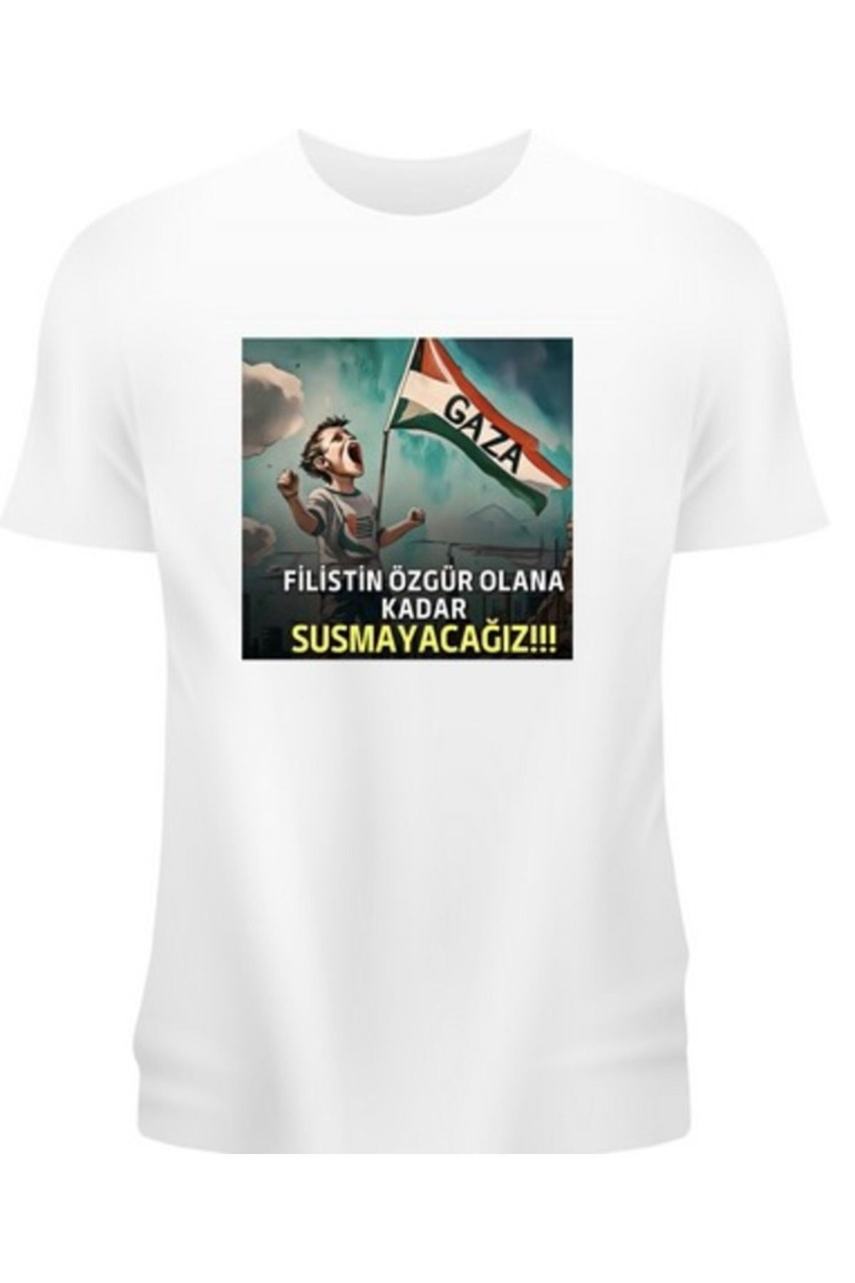 Özel Filistin Ön Arka Çift Baskılı T-shirt