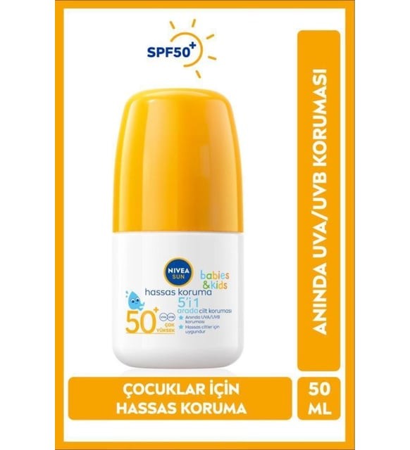NİVEA BABİES KİDS HASSAS KORUMA 50+ ROOL ON GÜNEŞ KREMİ