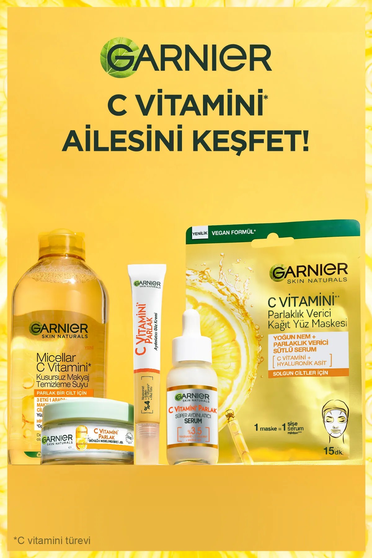 GARNİER C VİTAMİNİ PARLAK AYDINLATICI GÖZ KREMİ