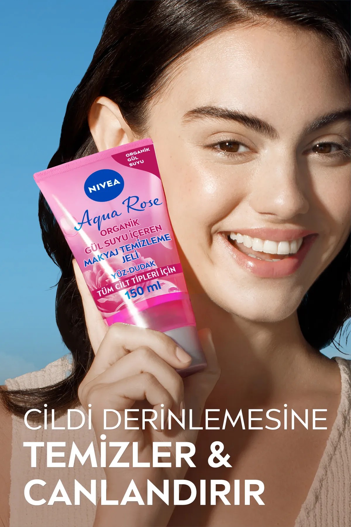 NIVEA AQUA ROSE ORGANİK GÜL SUYU İÇEREN MAKYAJ TEMİZLEME JELİ