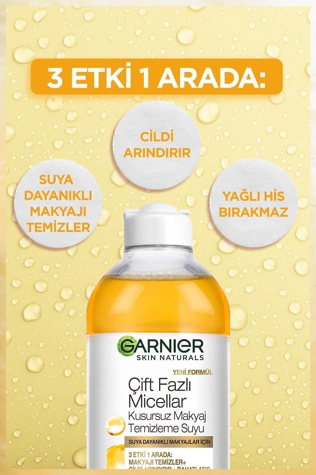GARNIER CİFT FAZLI MİCCELLAR MAKYAJ TEMİZLEME SUYU