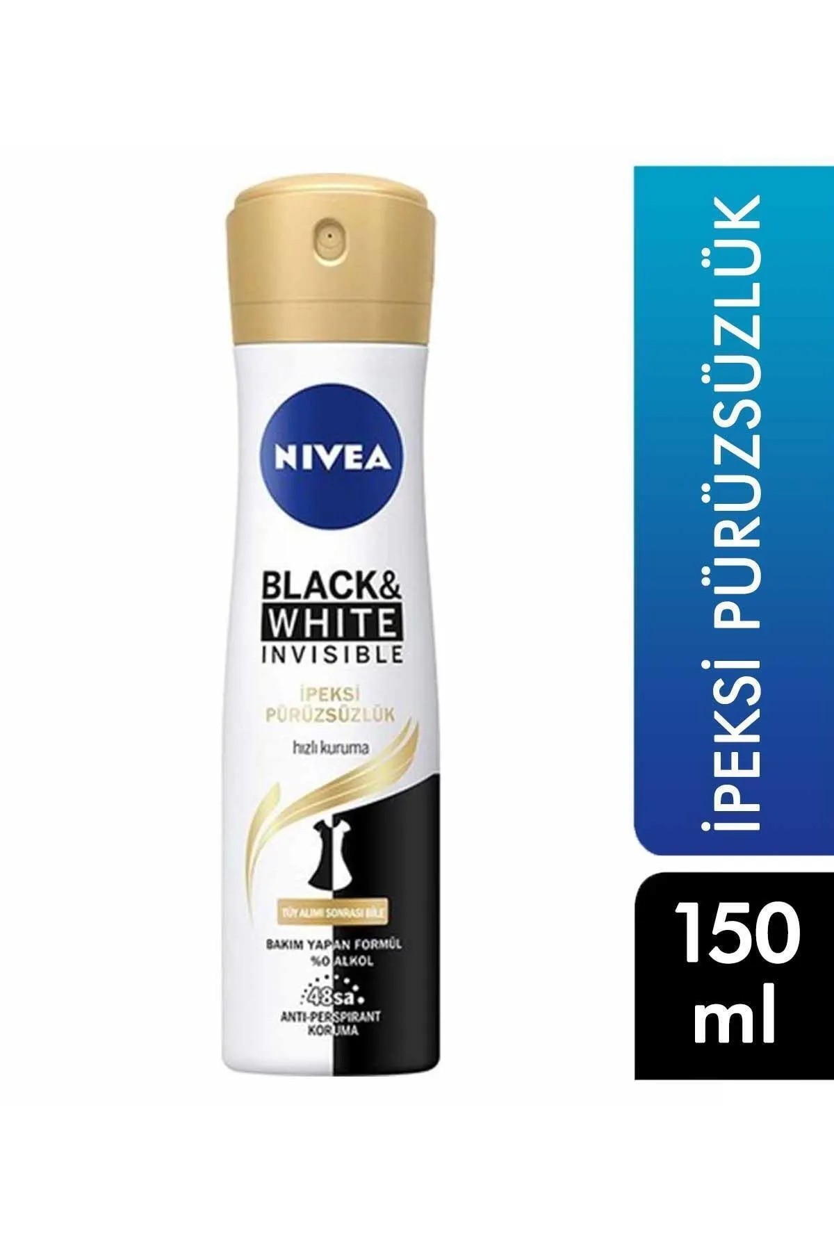 NIVEA BLACK & WHITE INVISIBLE İPEKSİ PÜRÜZSÜZLÜK DEO