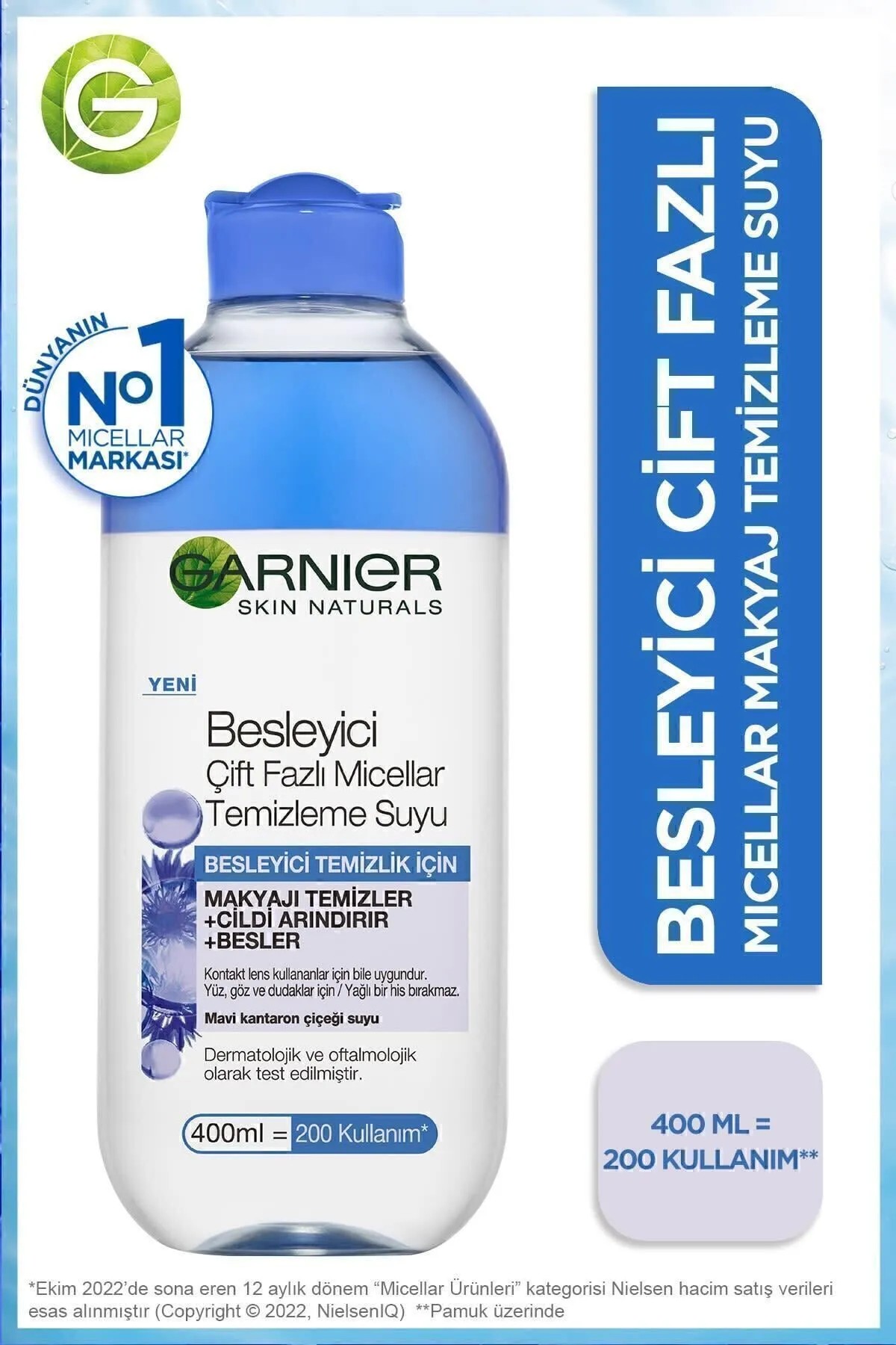 GARNIER BESLEYCİ ÇİFT FAZLI MİCELLAR TEMİZLEME SUYU