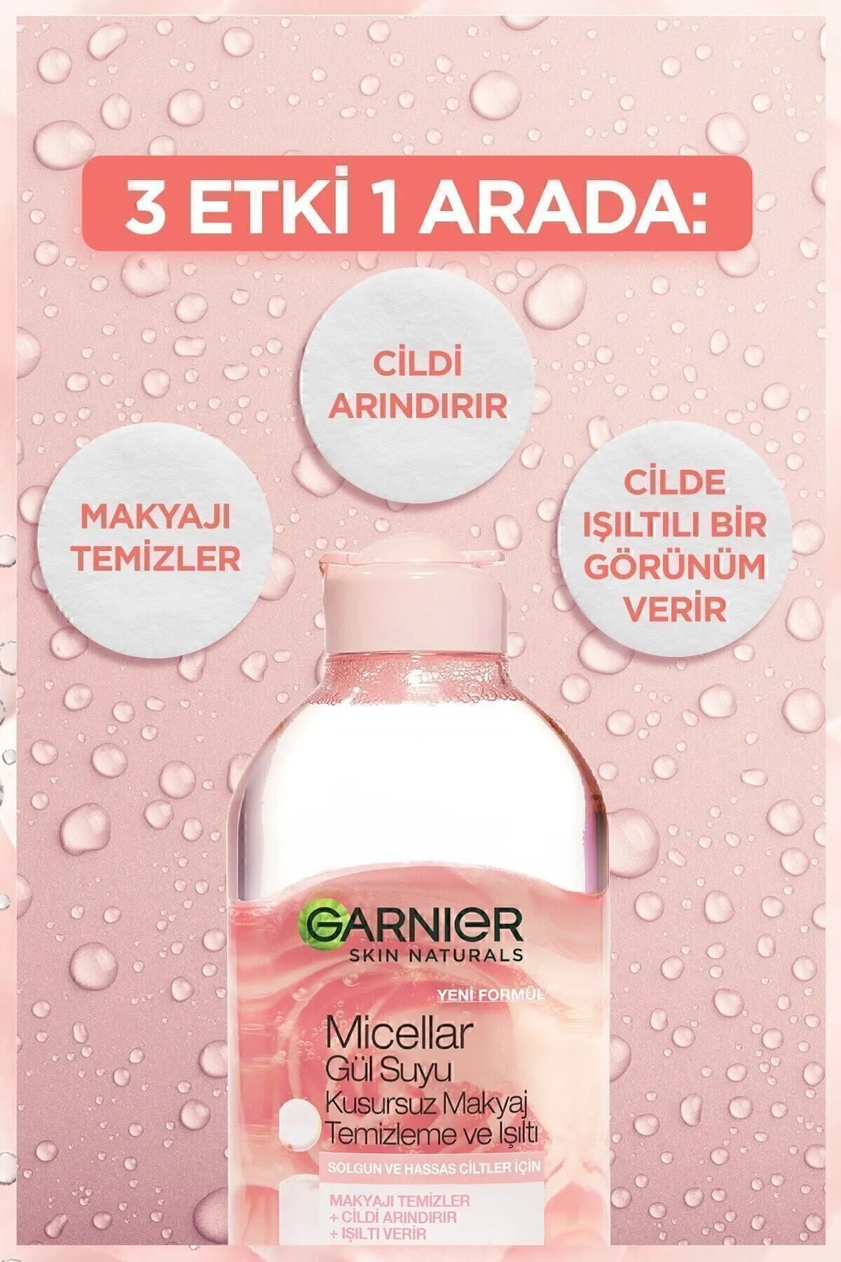 GARNIER MİCELLAR GÜL SUYU KUSURSUZ MAKYAJ TEMİZLEME SUYU