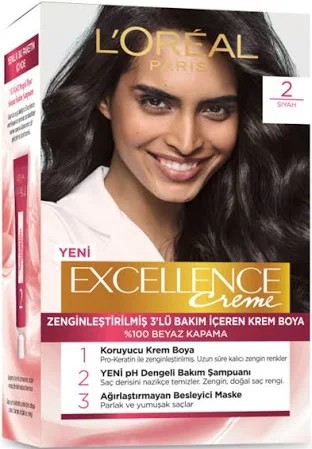 LOREAL PARİS 02 SİYAH SAÇ BOYASI