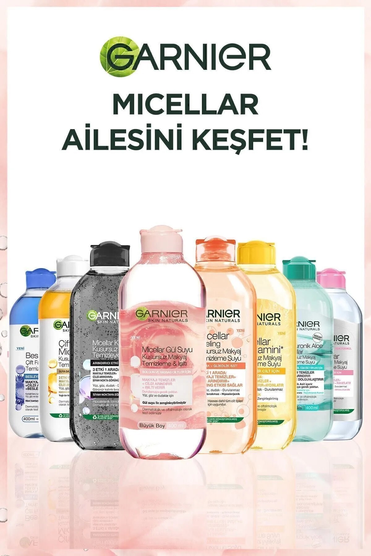 GARNIER MİCELLAR GÜL SUYU KUSURSUZ MAKYAJ TEMİZLEME SUYU