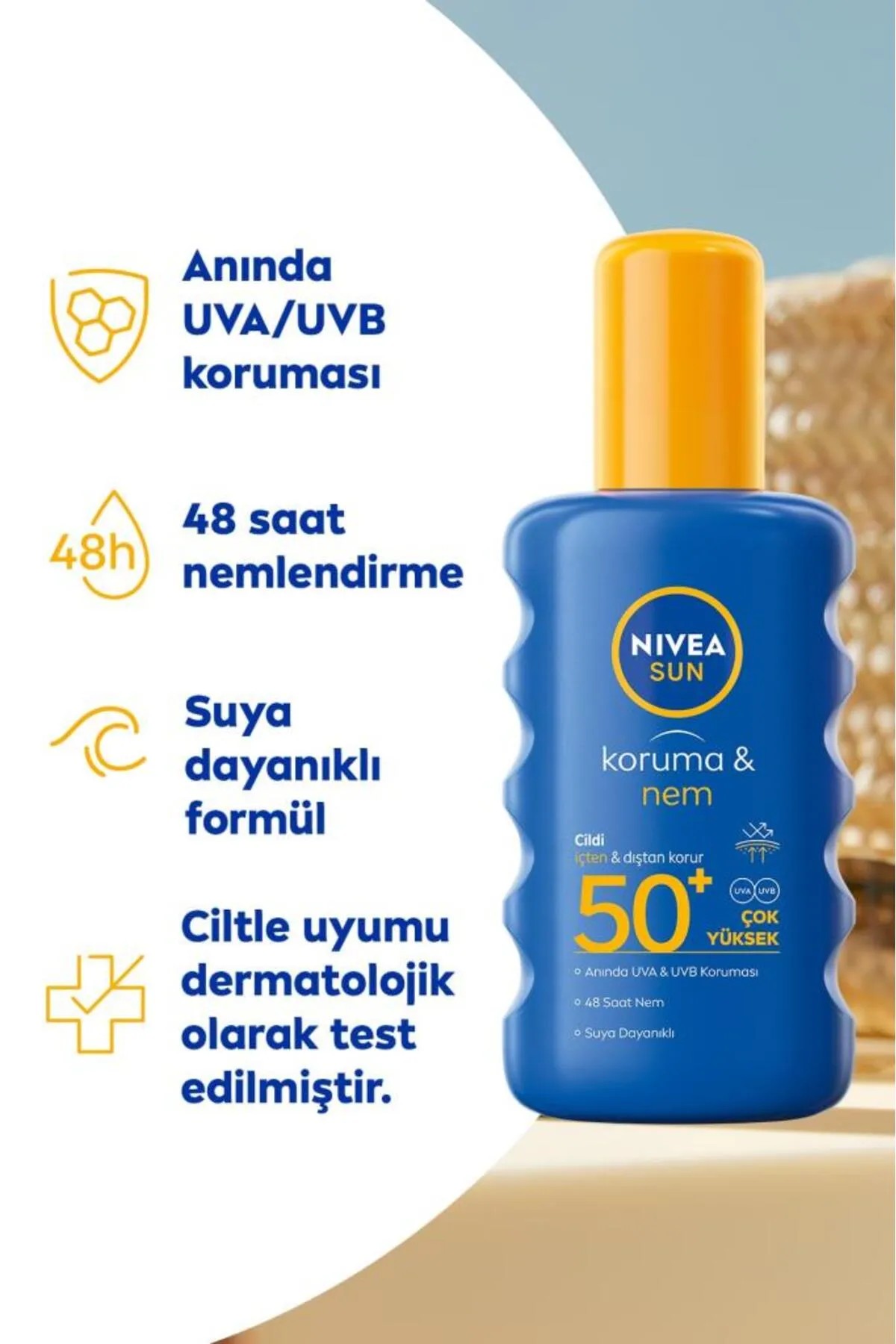 nıvea sun koruma nem cildi içten dıştan korur 50+ güneş kremi