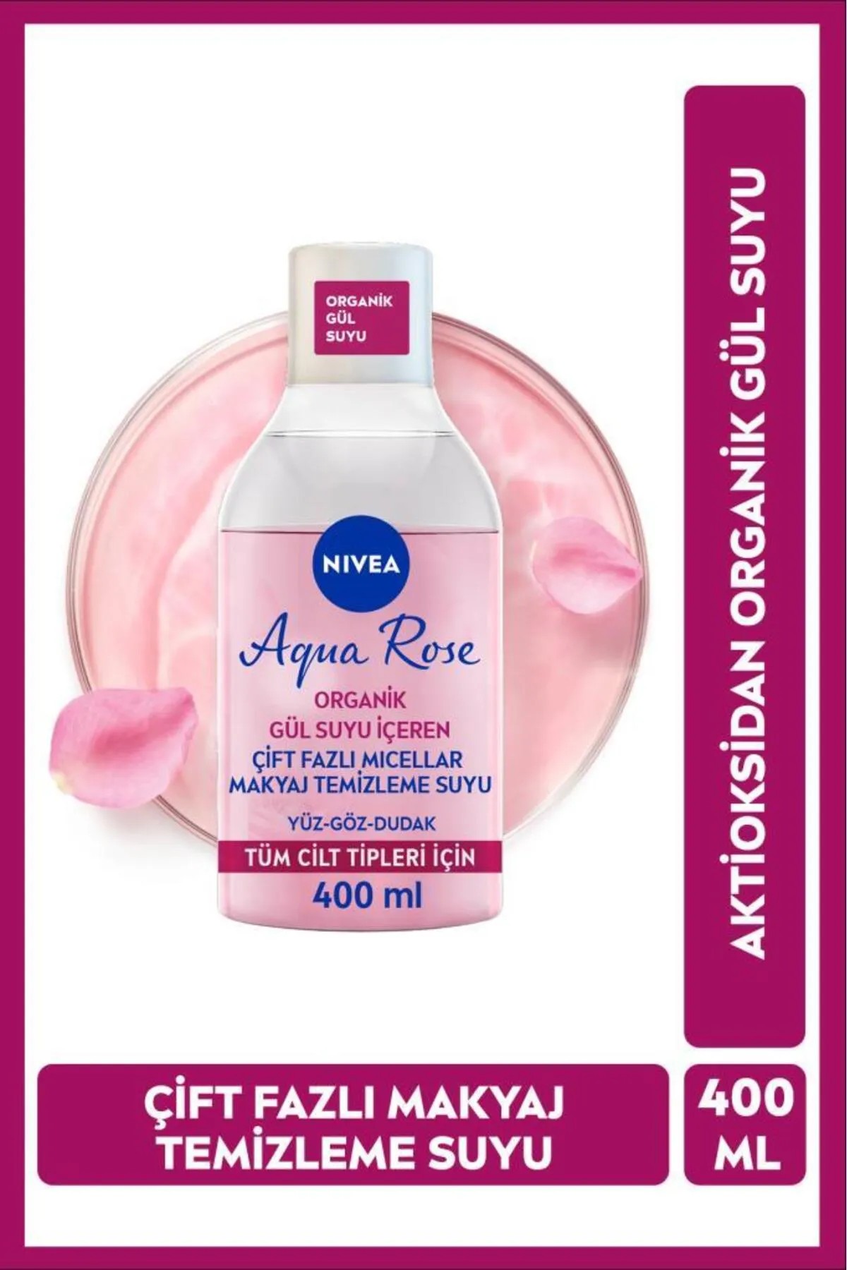 NIVEA AQUA ROSE ÇİFT FAZLI MICLLAR MAKYAJ TEMİZLEME SUYU
