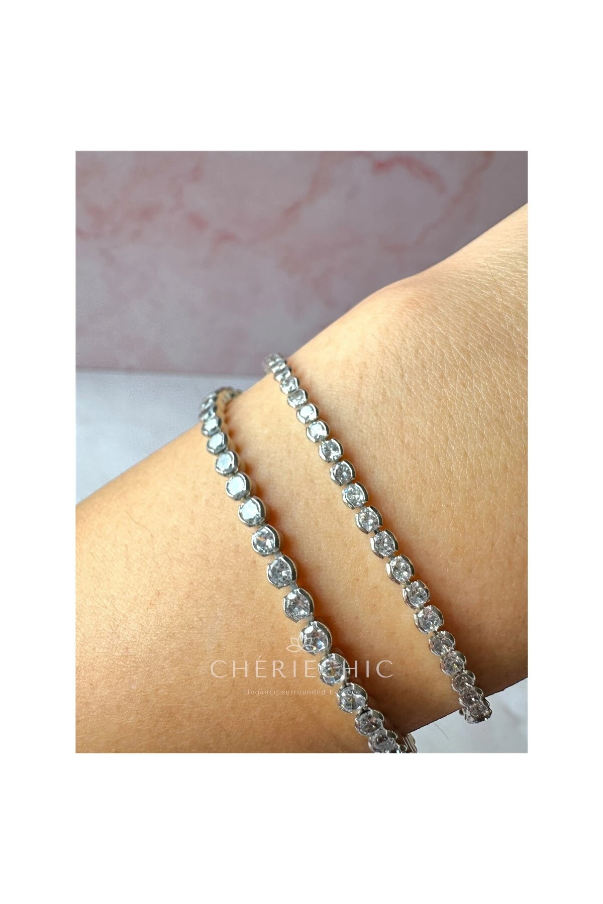 İnce Yuvarlak Kesim Full Zirkon Taşlı Su Yolu Bileklik