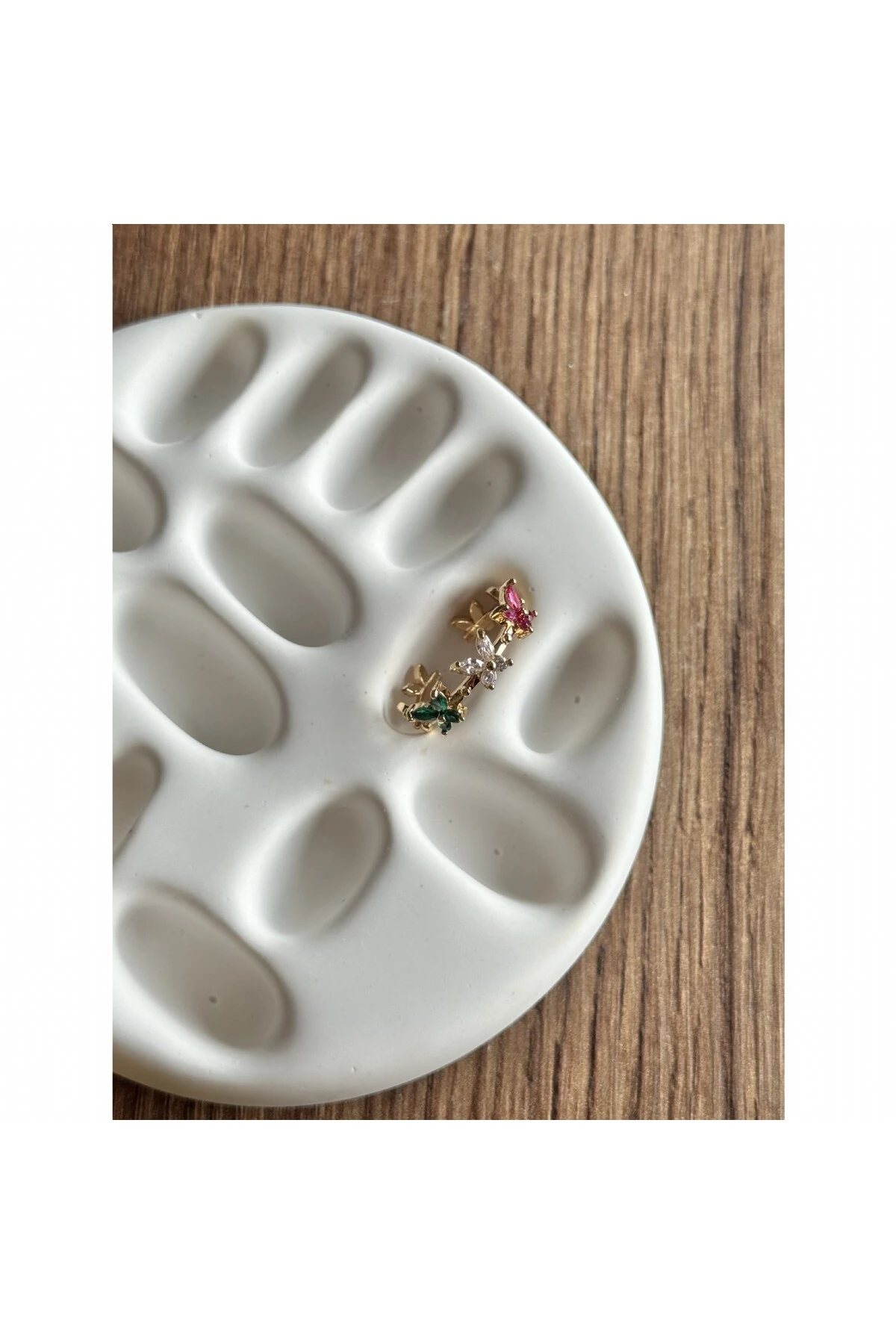 Çok Renkli Zirkon Taşlı Kelebek Yüzük