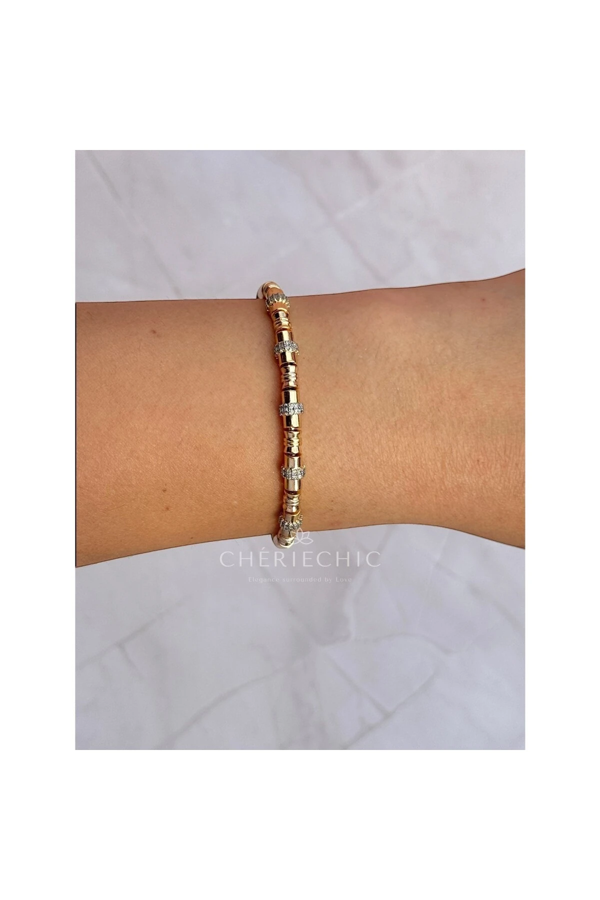 Vazo Model Zirkon Taşlı Kemik Bileklik