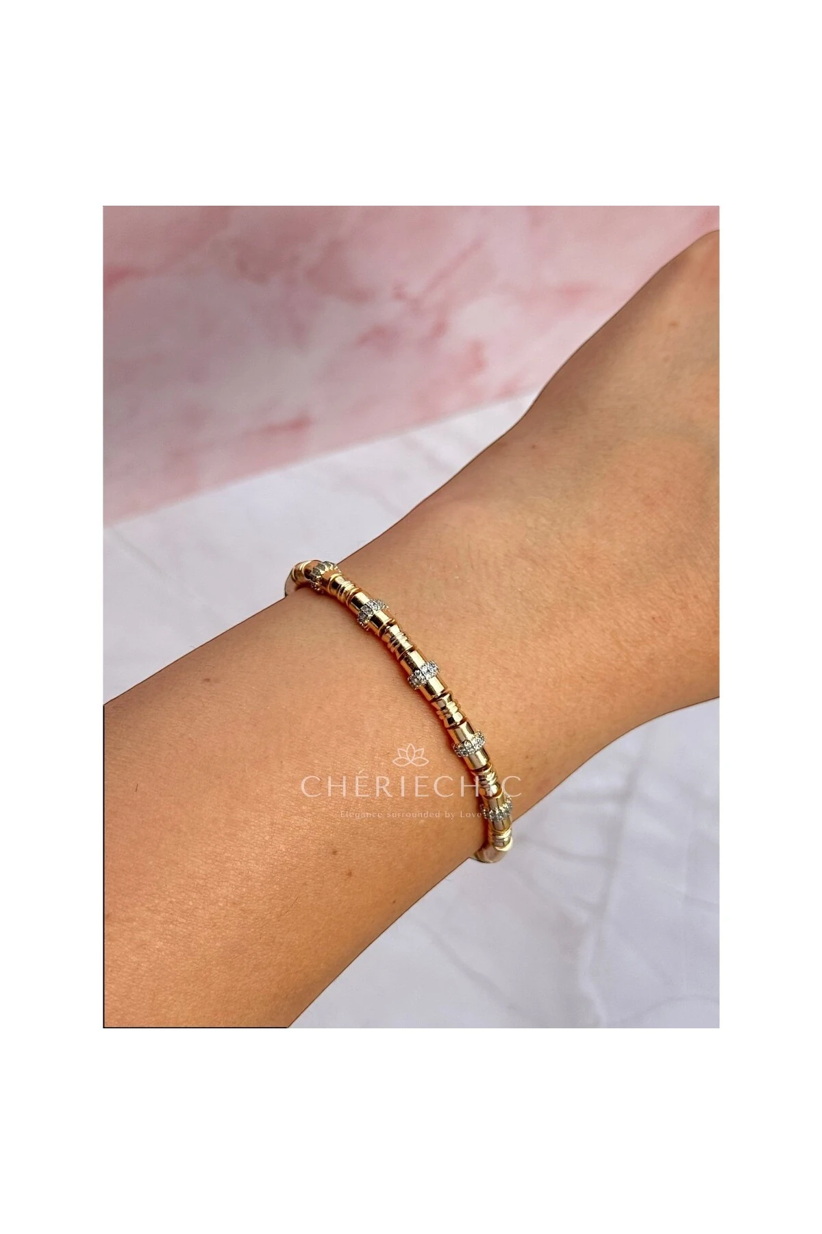 Vazo Model Zirkon Taşlı Kemik Bileklik