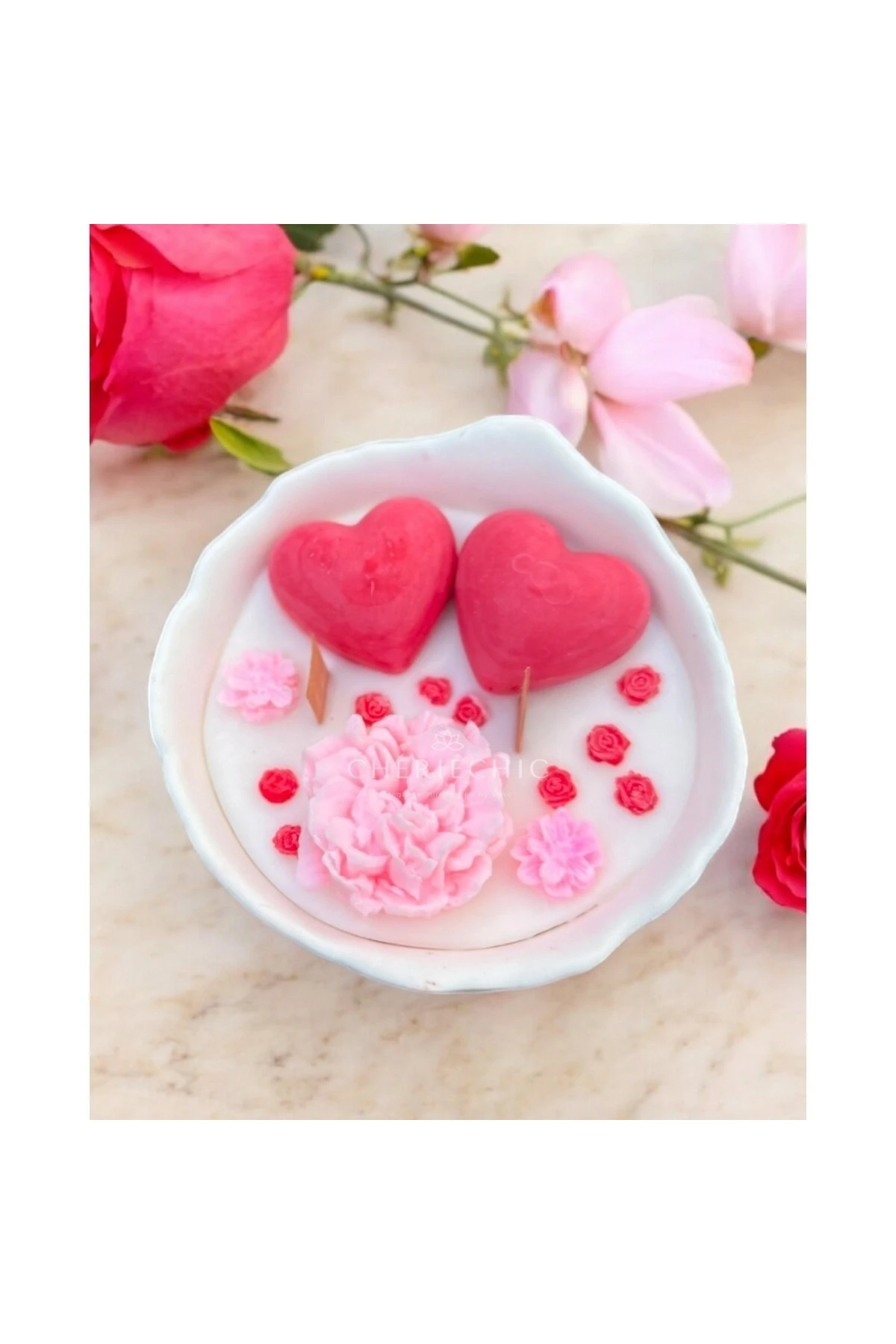 Chic of Love Story | Aşk ve Sevginin Sembolü Dekor Mum