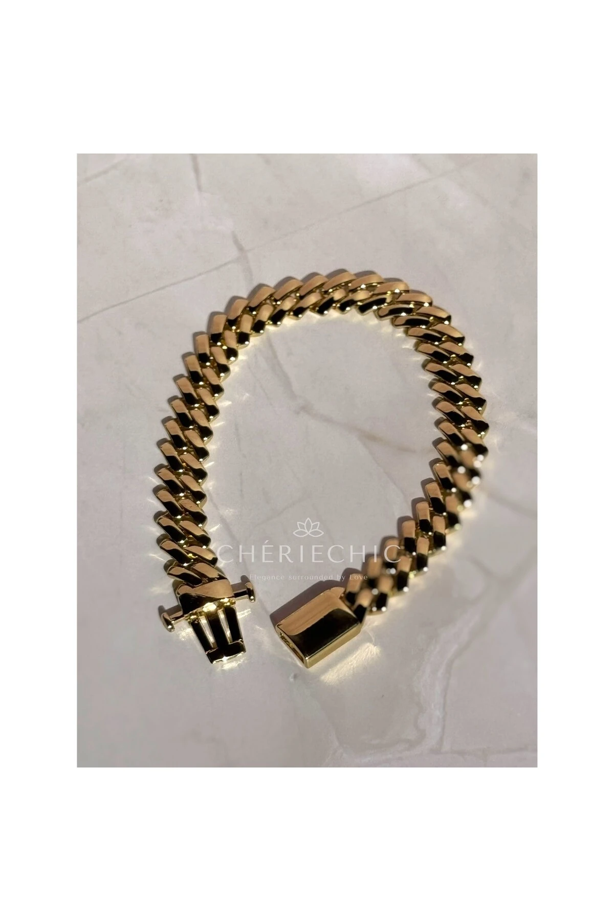 14 Ayar Altından Farksız Ağır ve Kalın Hasır Zincir Bileklik