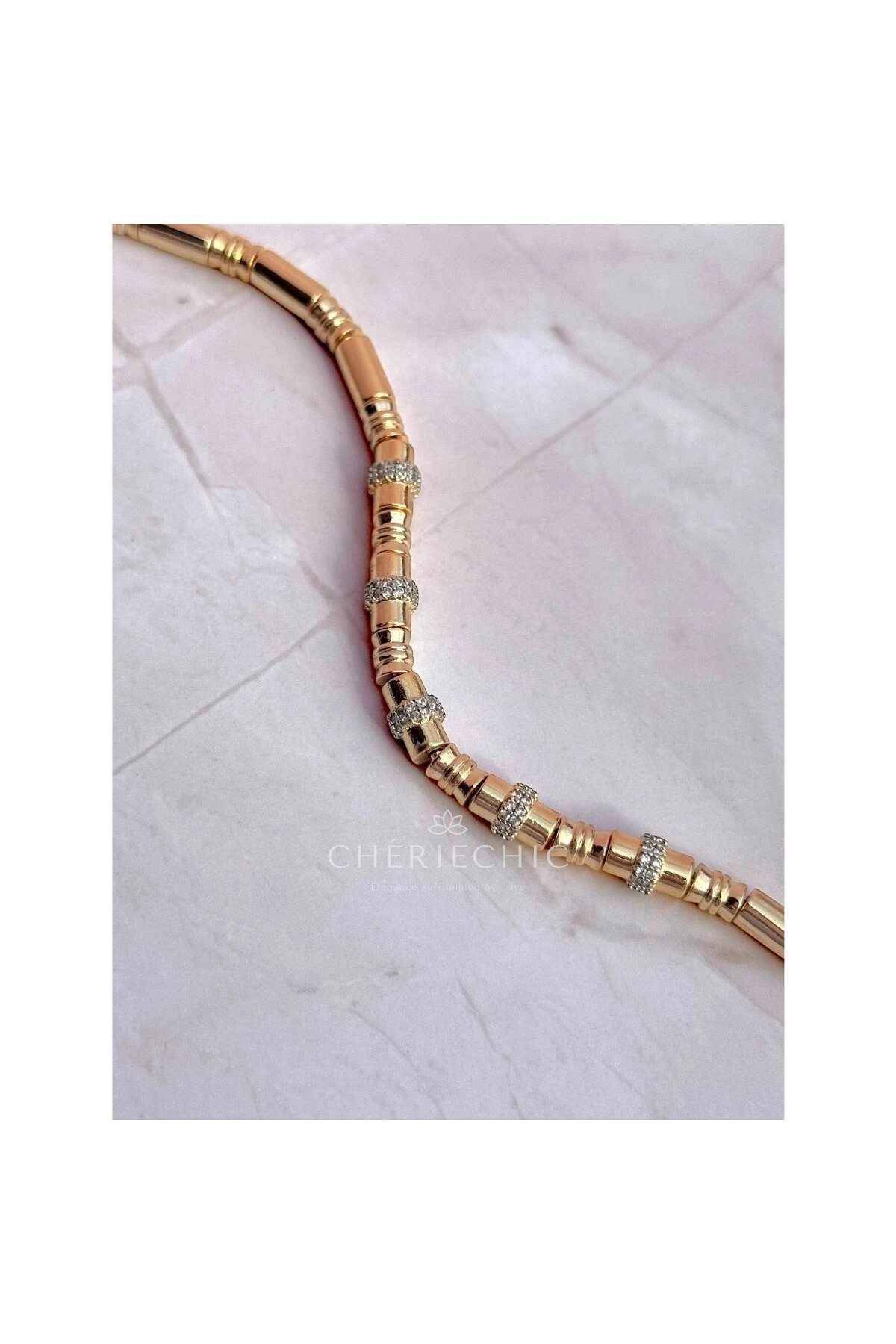 Vazo Model Zirkon Taşlı Kemik Bileklik