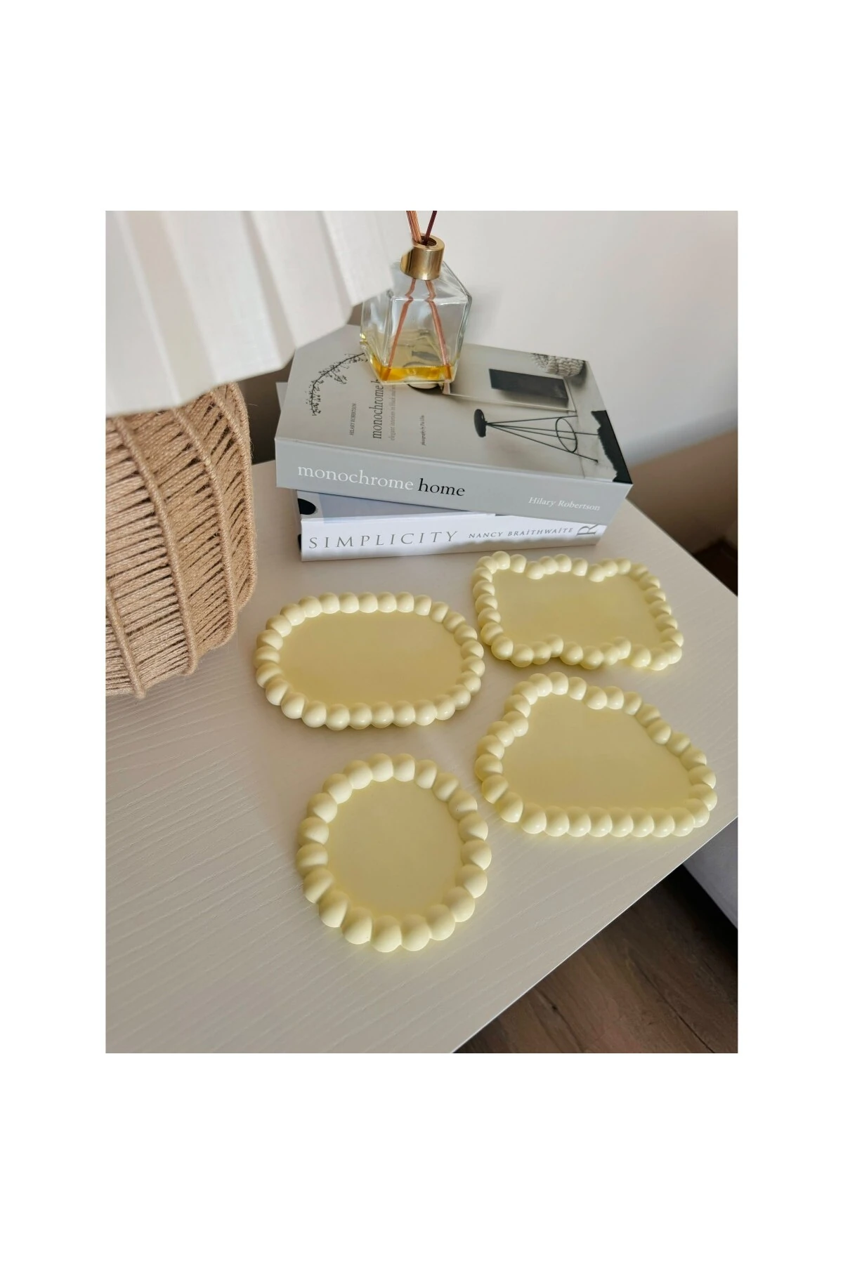 Bubble Yuvarlak Dekor Obje | Sunum Tabak | Pastel Sarı