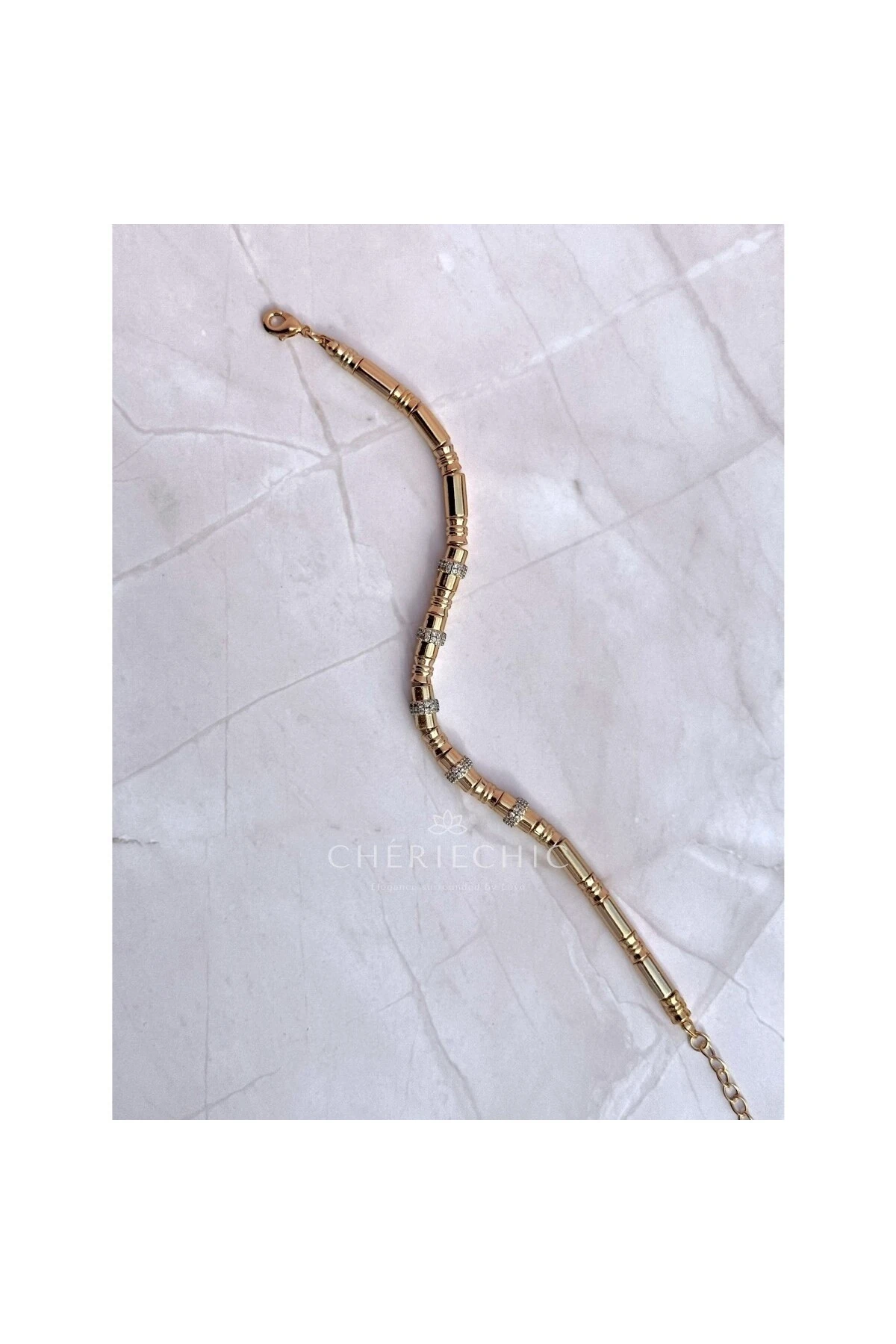 Vazo Model Zirkon Taşlı Kemik Bileklik