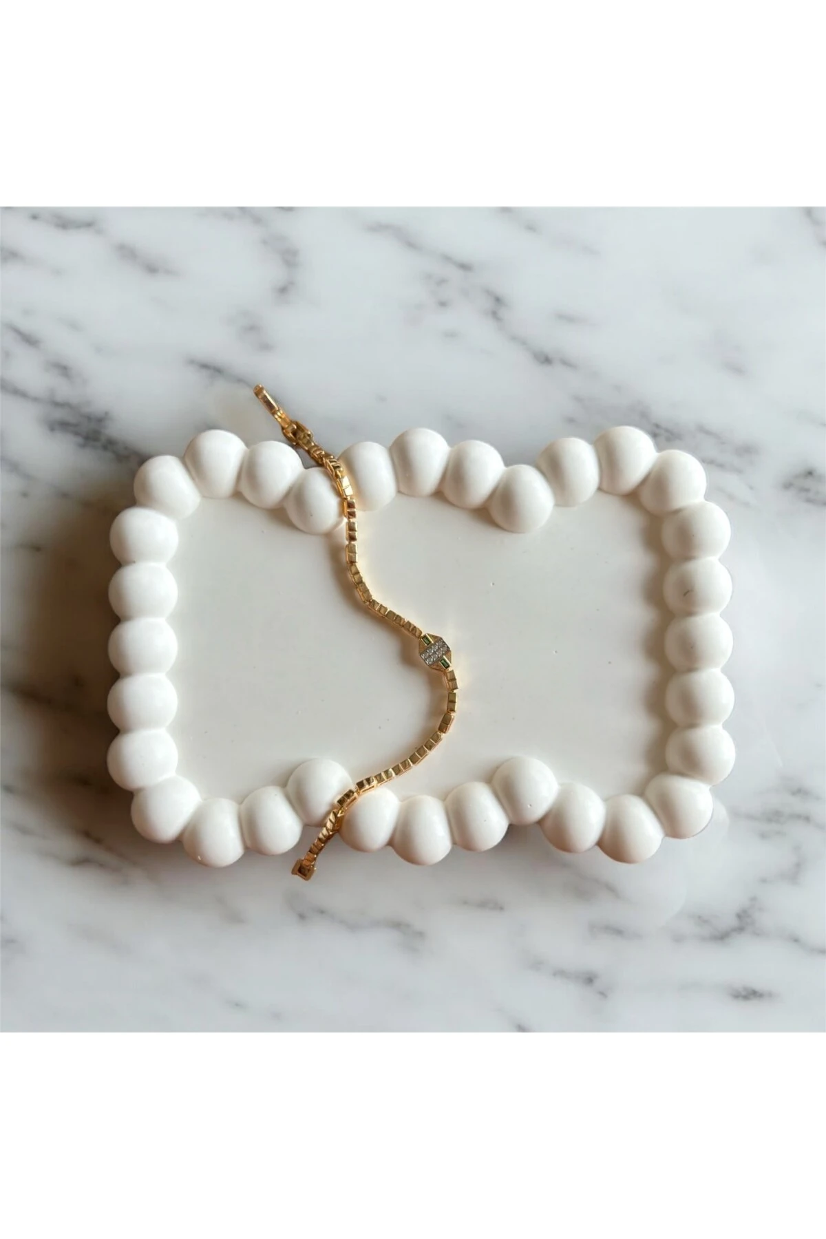 Mini Altıgen Zümrüt Taşlı Bileklik