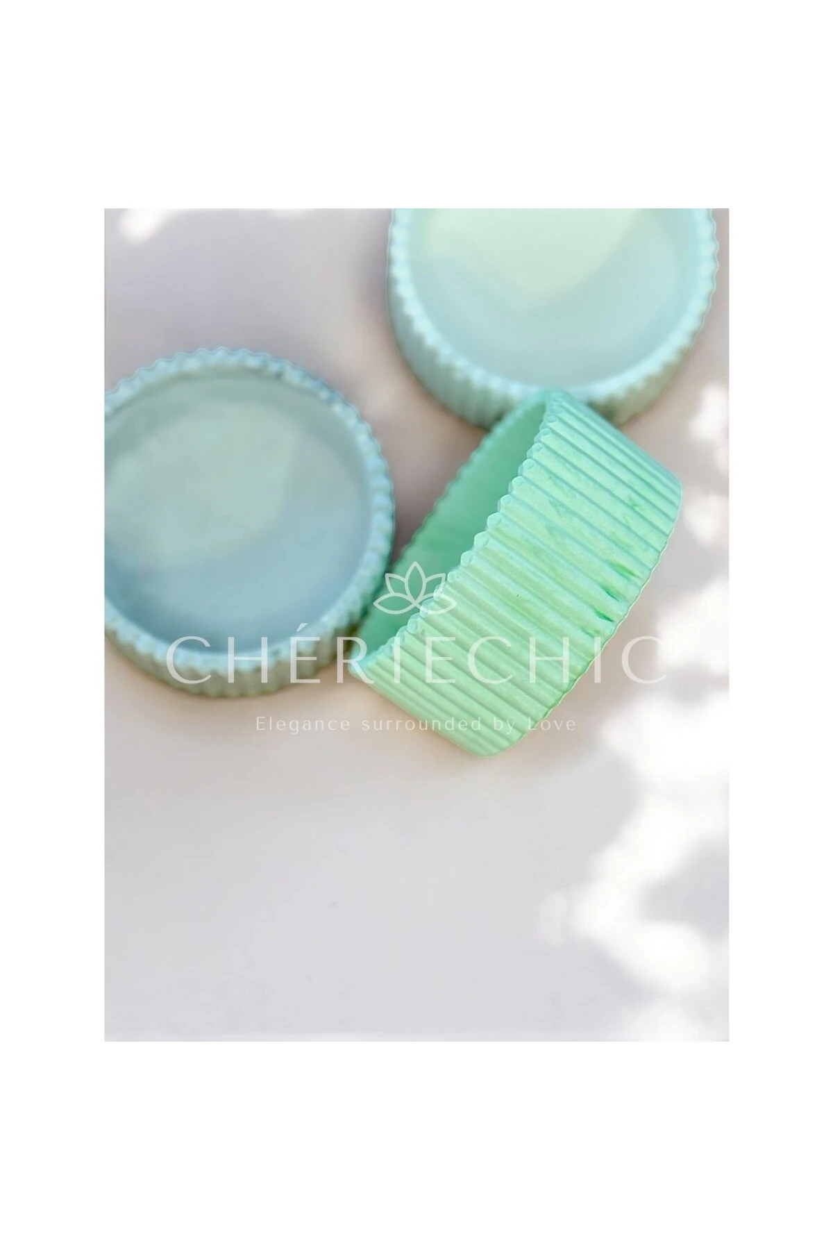 Çizgili Bohem Dekor Obje | Takı Sunum Tabak | Mermer (Gri)