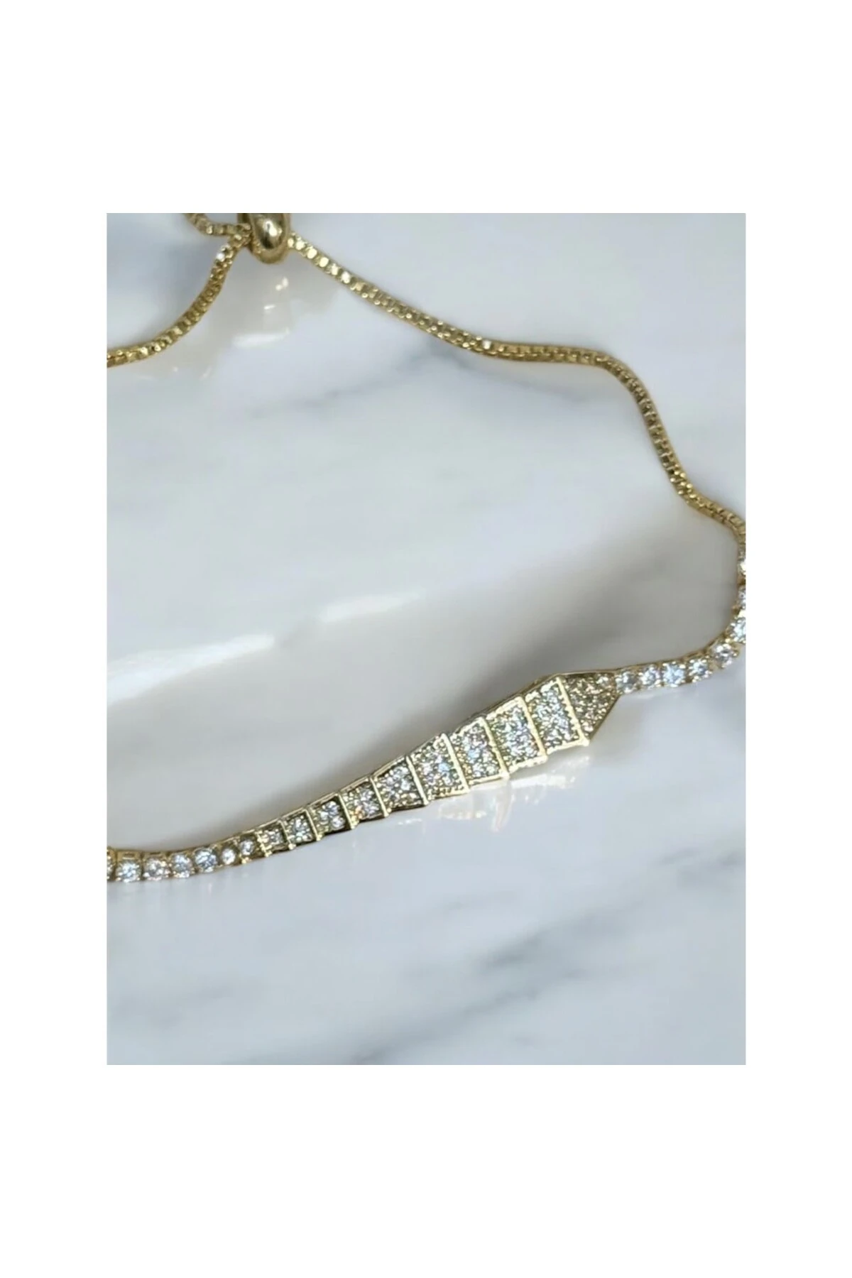 Full Zirkon Taş Snake Yılan Model Asansörlü Bileklik