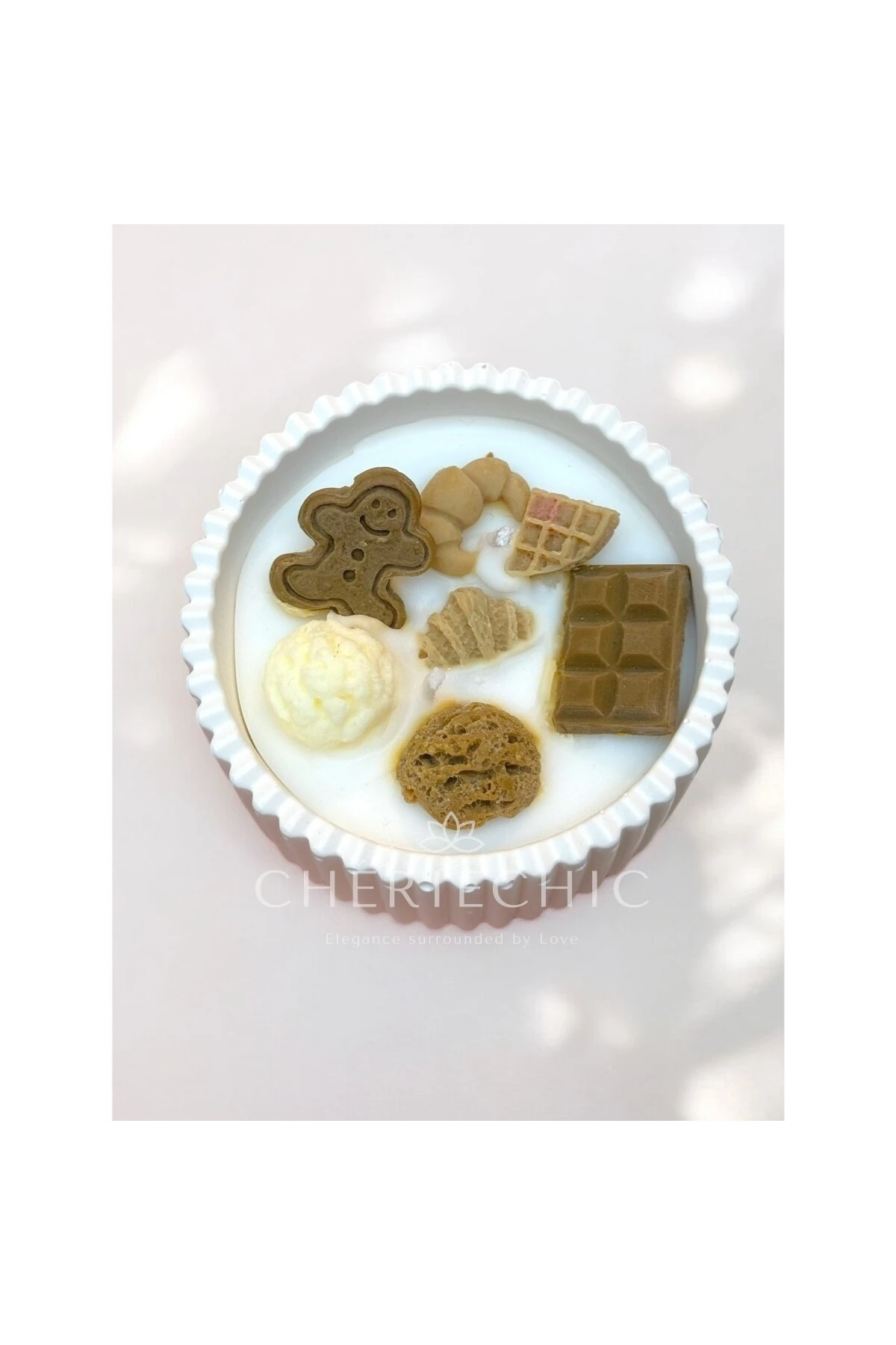 Chocolate & Dessert Bowl | Çikolata ve Kruvasanlı, Çikolata Esanslı Dekoratif Mum