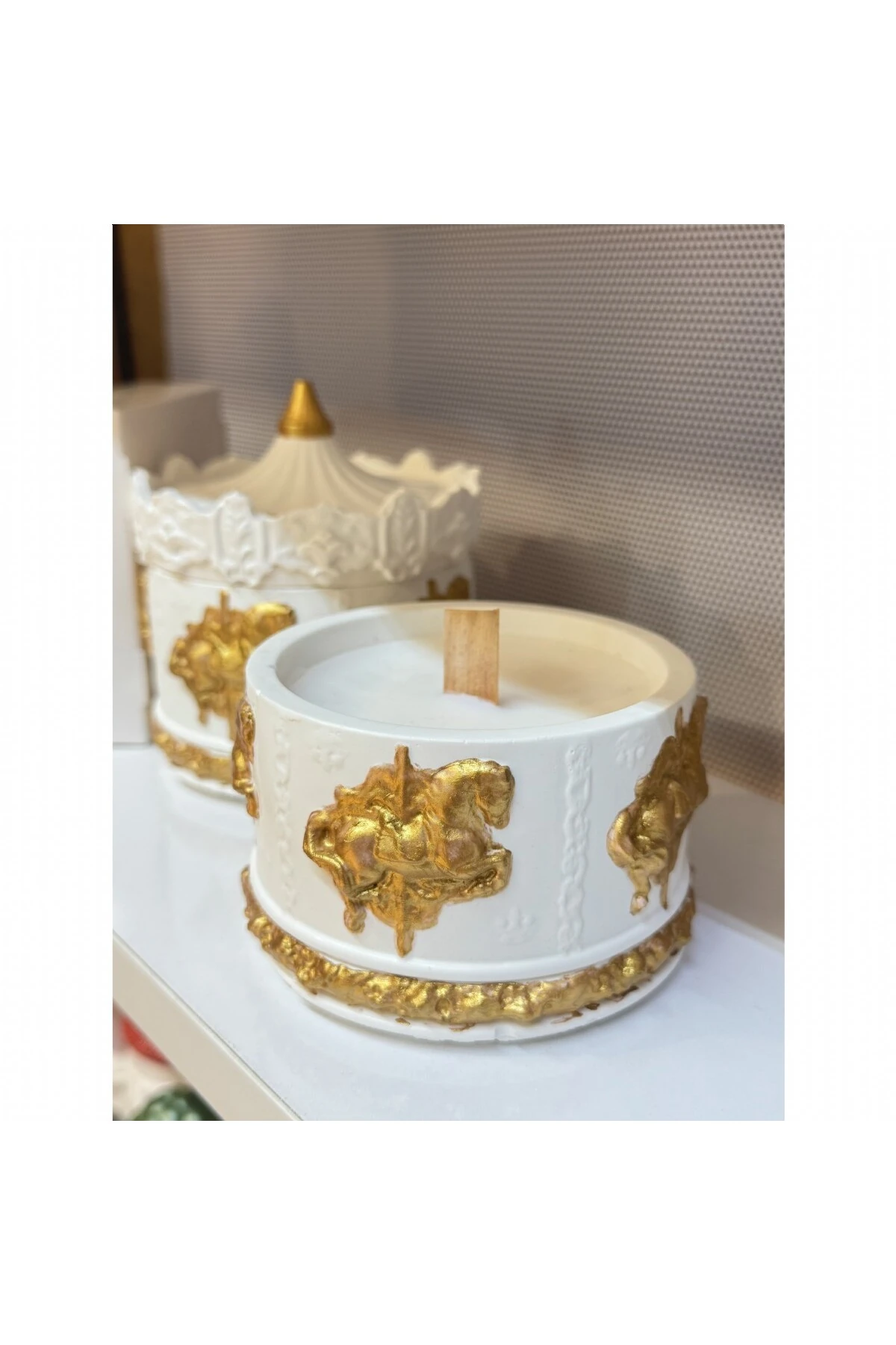 Atlı Karınca Carousel Dekor Mum | Christmas Koleksiyonu