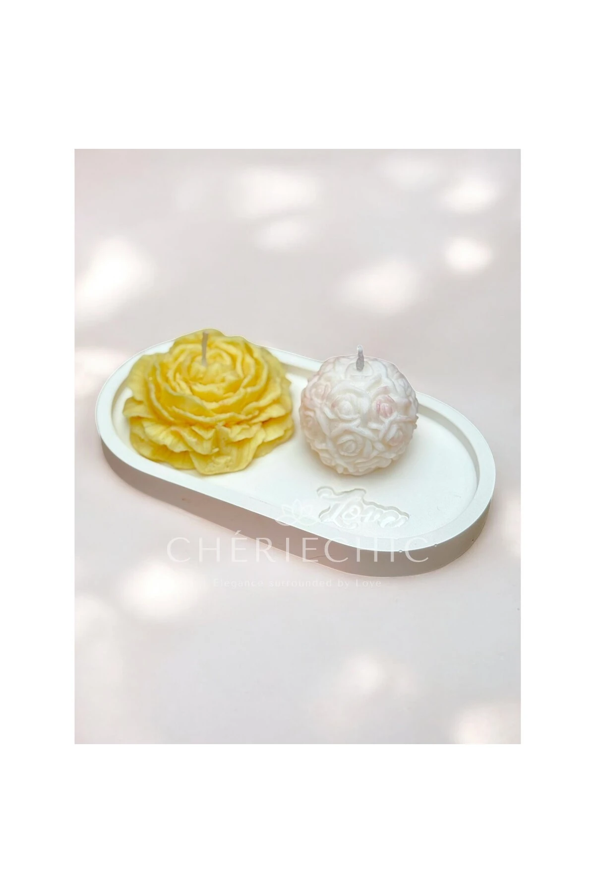 Love & Peony | 3'lü Şakayık Dekoratif Mum Set