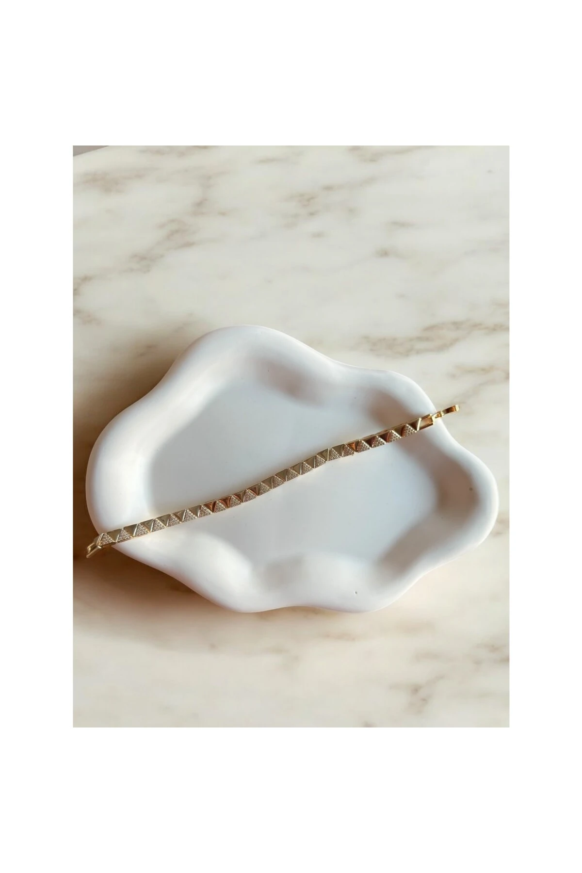 Üçgen Geometrik Zirkon Taşlı Bileklik