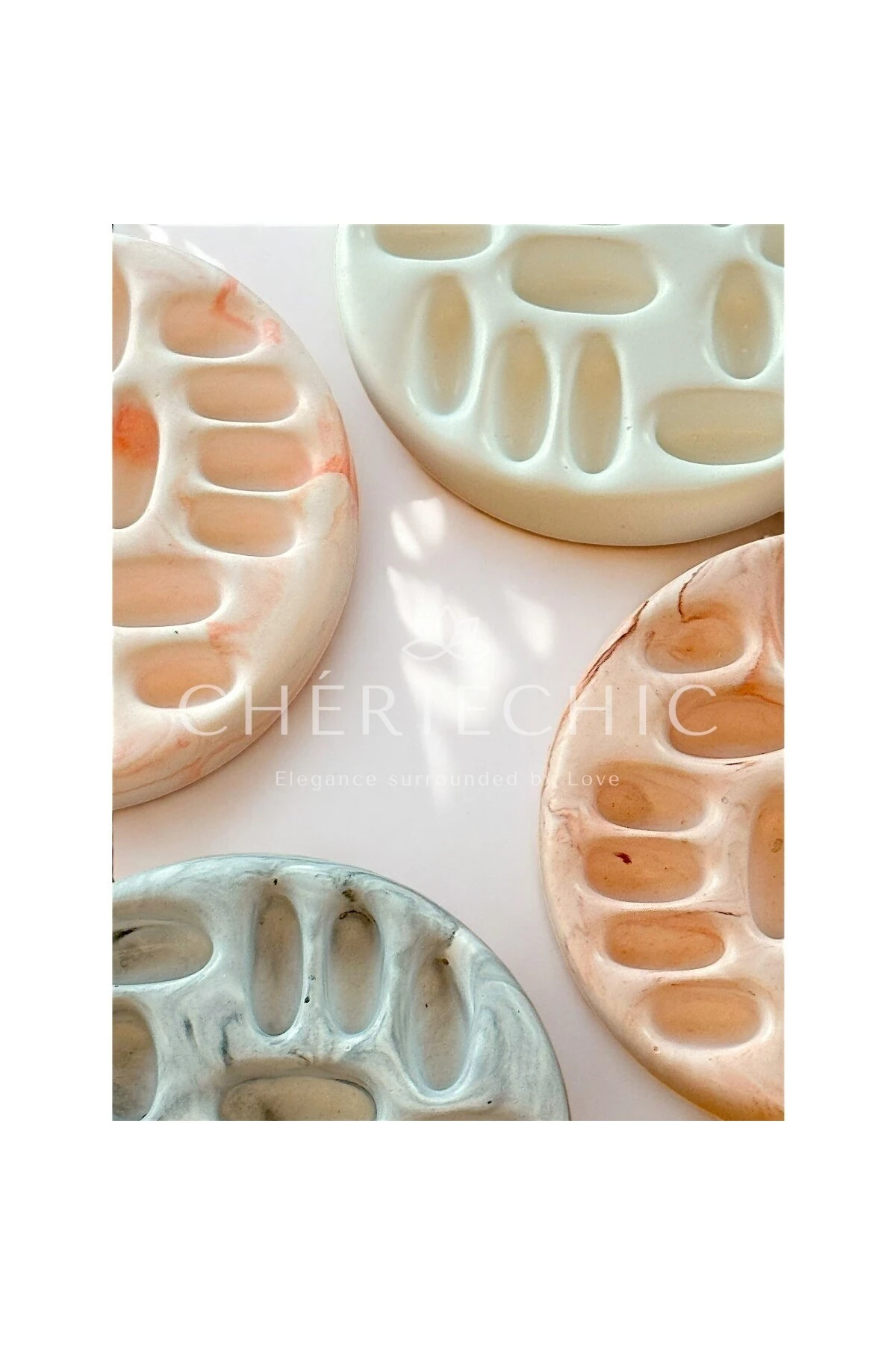 Yüzük Stand Dekor Obje | Sunum Tabak | Mermer (Gri)